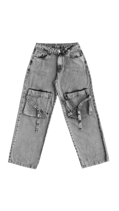 CALÇA JEANS CARGO BELT SILVER CLARA