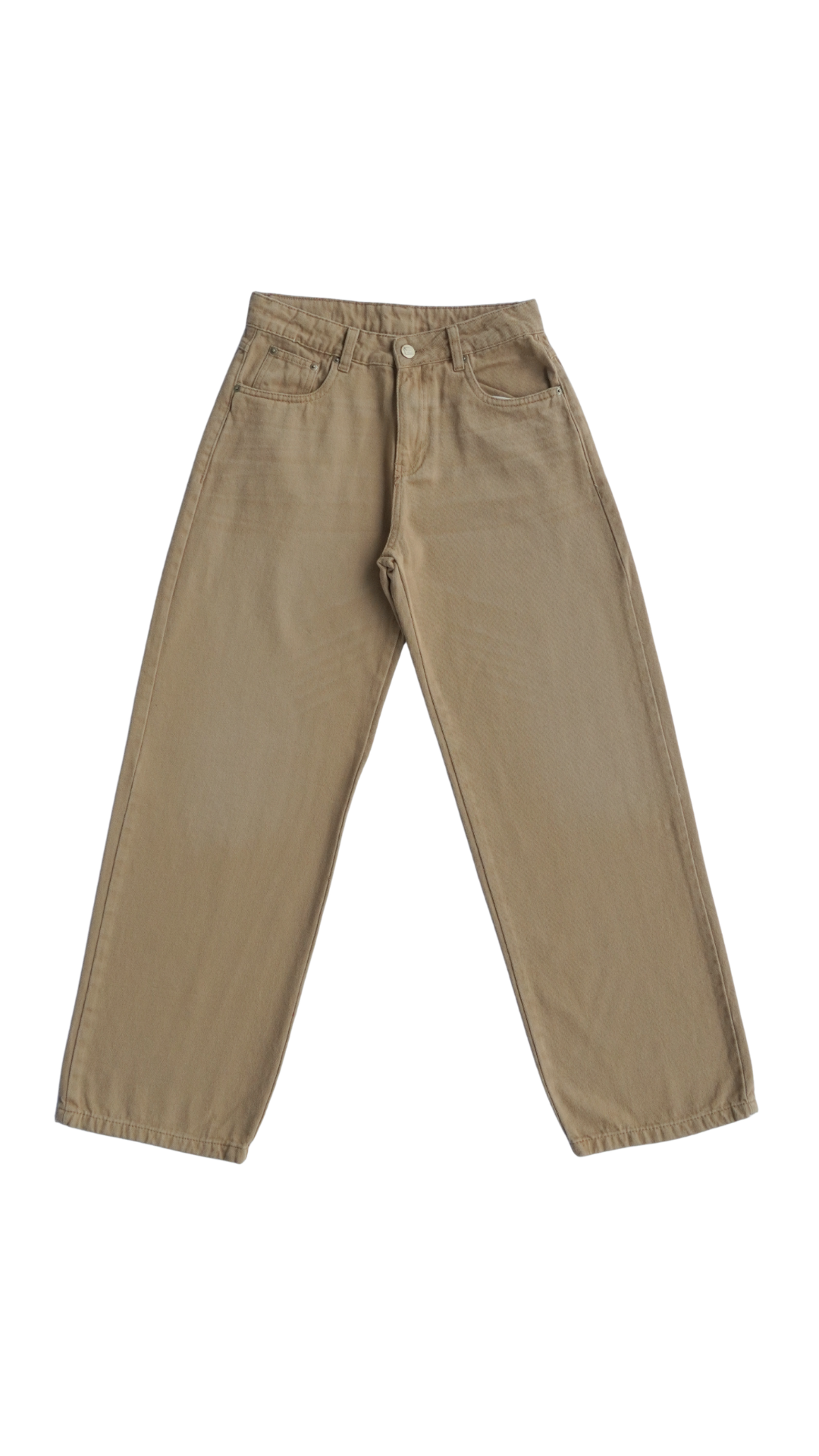 CALÇA JEANS OVERSIZED BEGE