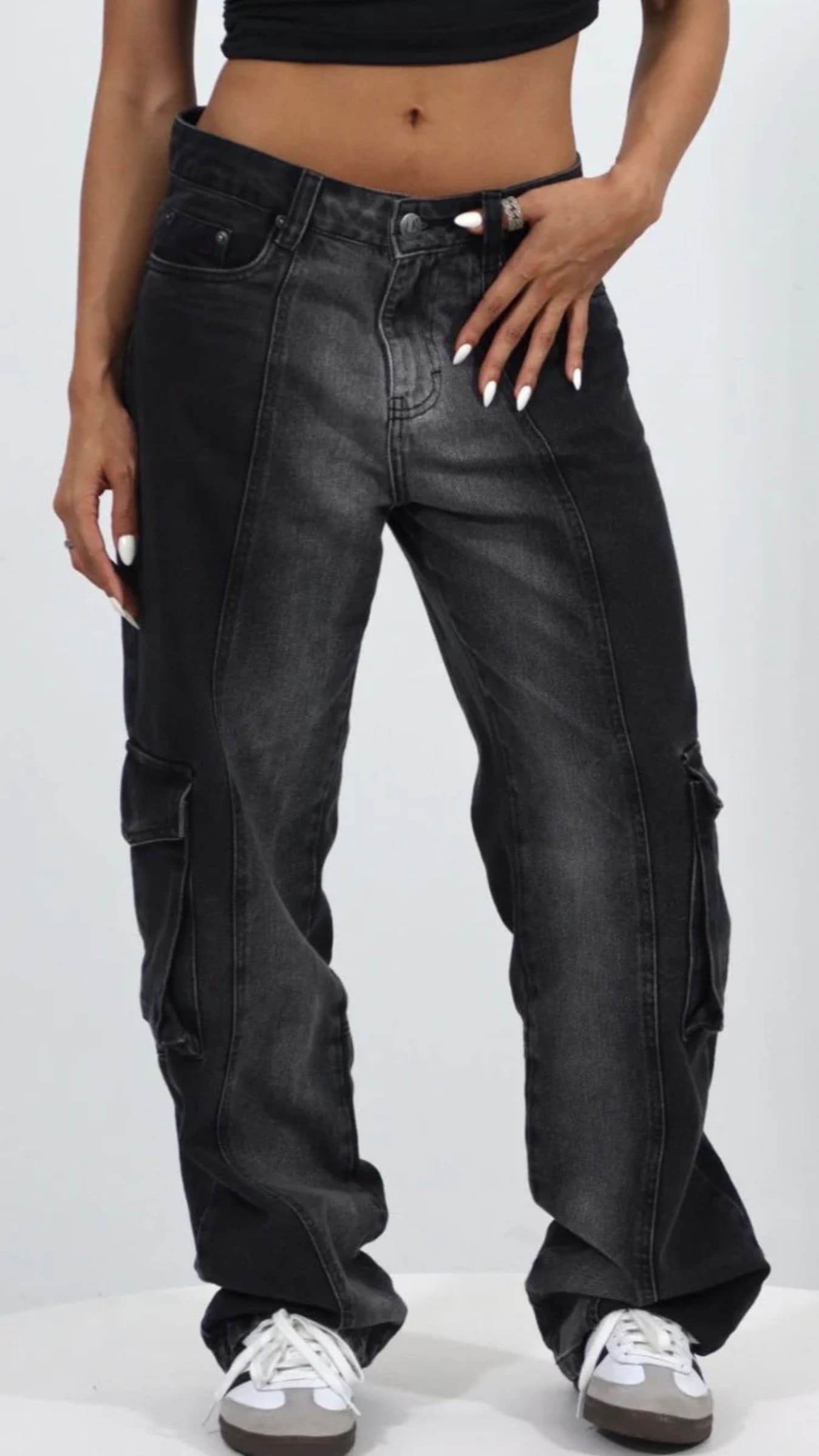 CALÇA JEANS SKATER BLACK BICOLOR