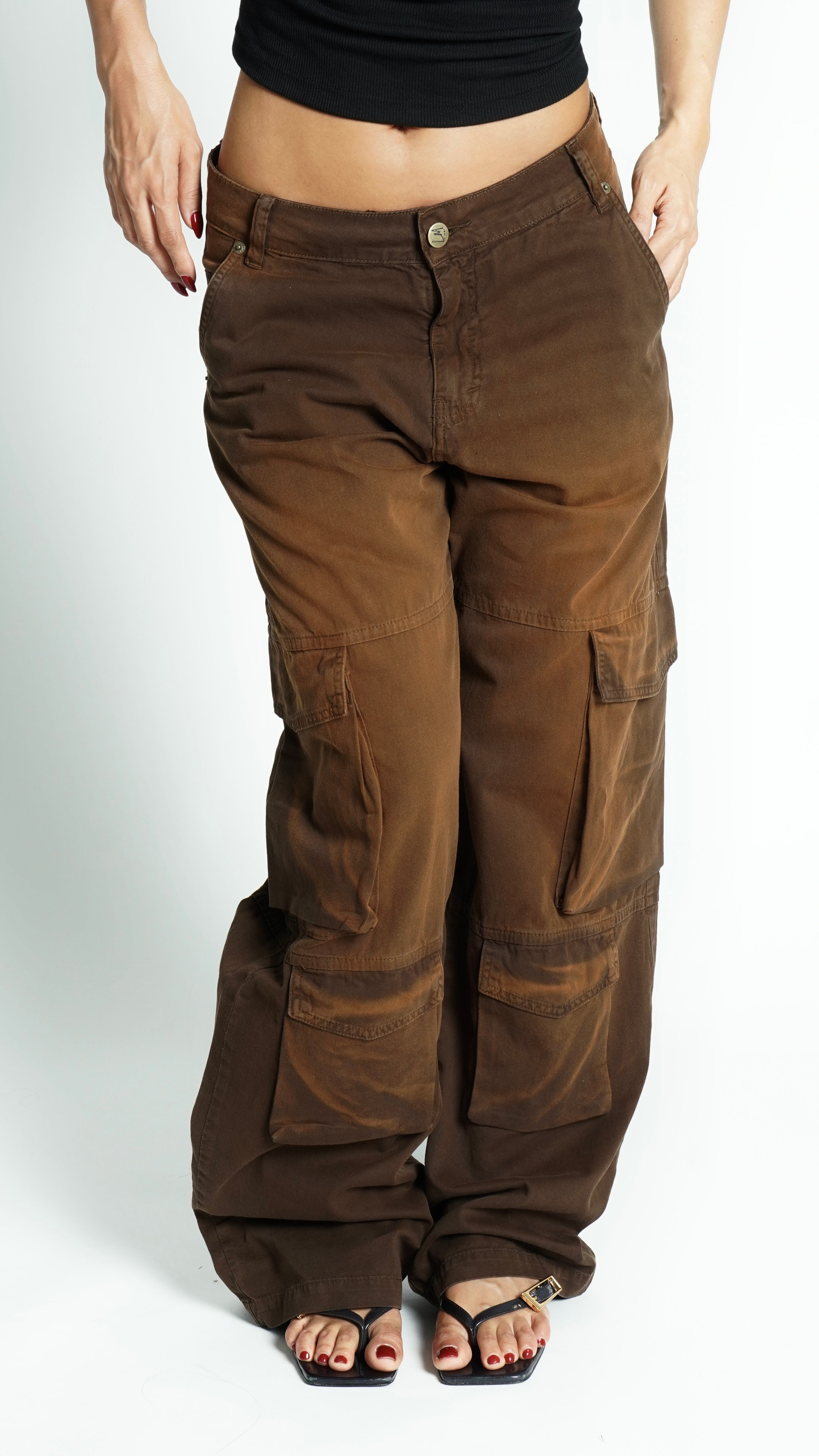 CALÇA SARJA CARGO WHISKY