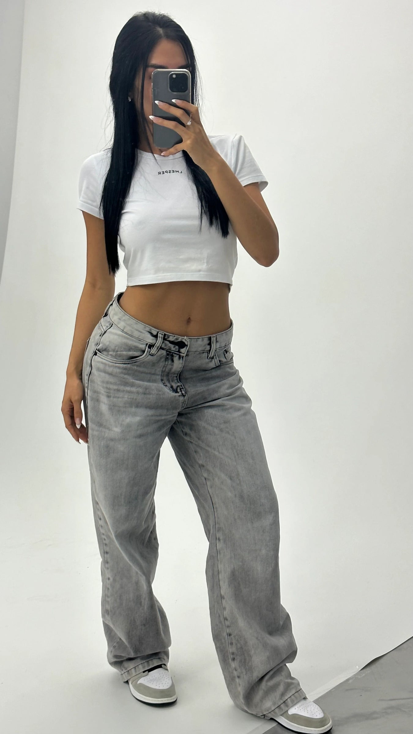 CALÇA JEANS OVERSIZED SILVER