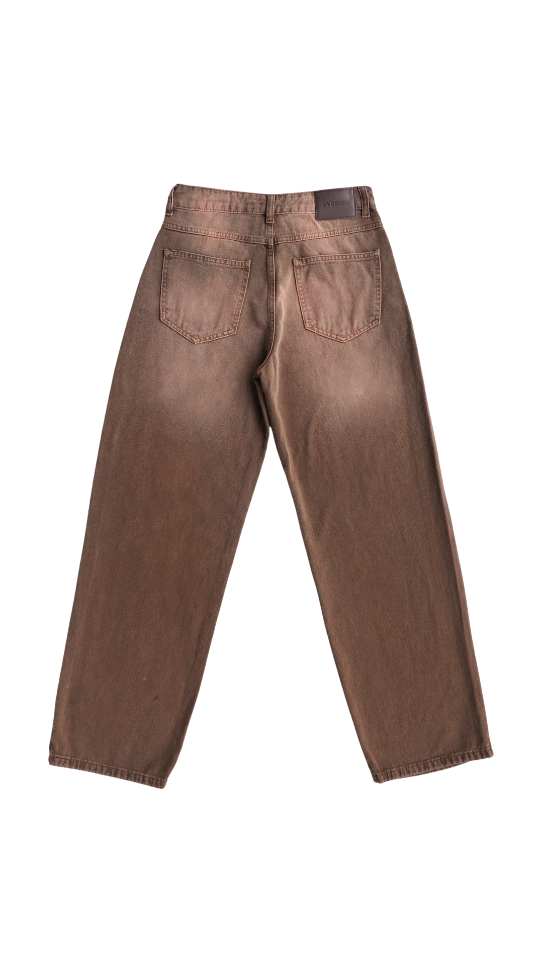 CALÇA JEANS OVERSIZED MARROM ROSE