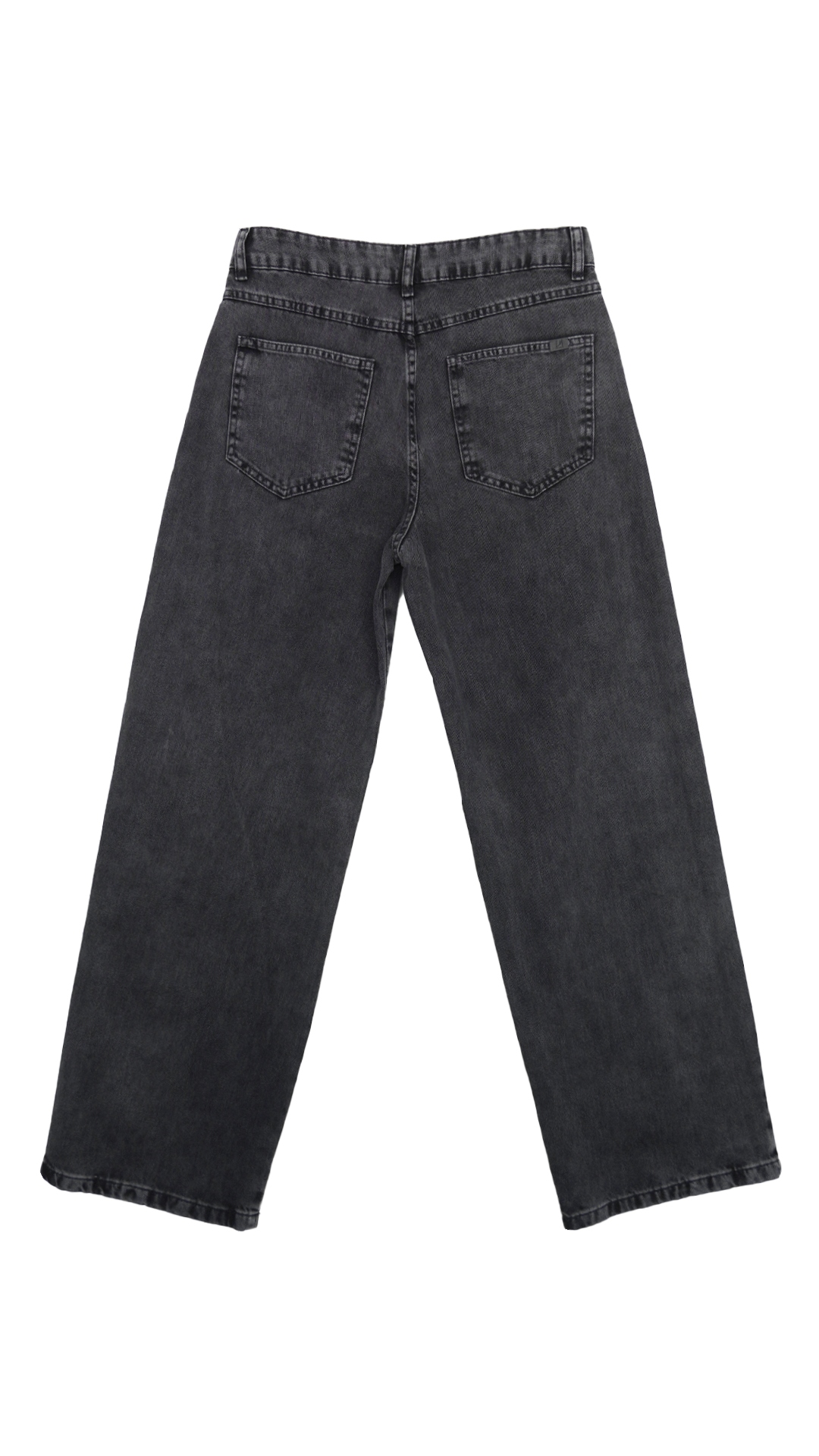 CALÇA JEANS OVERSIZED PRETA ESTONADA