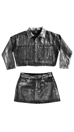 CONJUNTO JAQUETA/SAIA PREMIUM SILVER