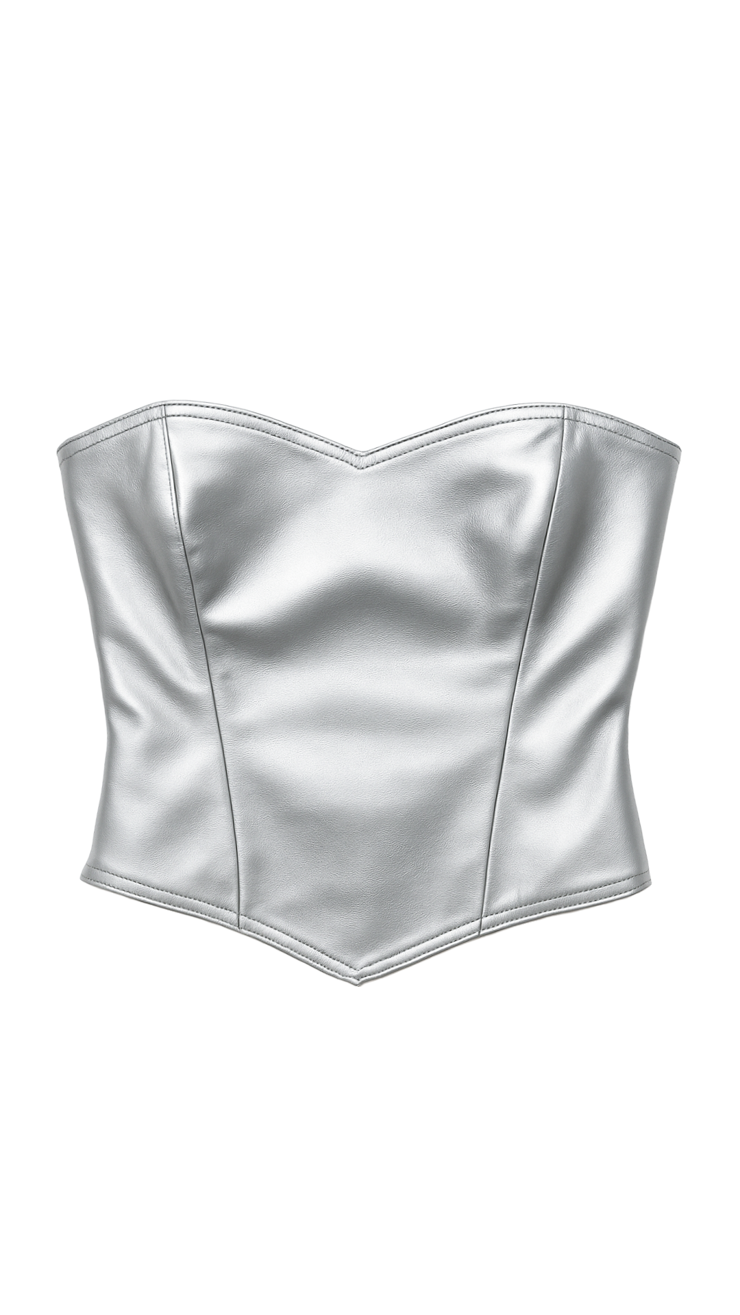 CORSET COURO HEART CHROME