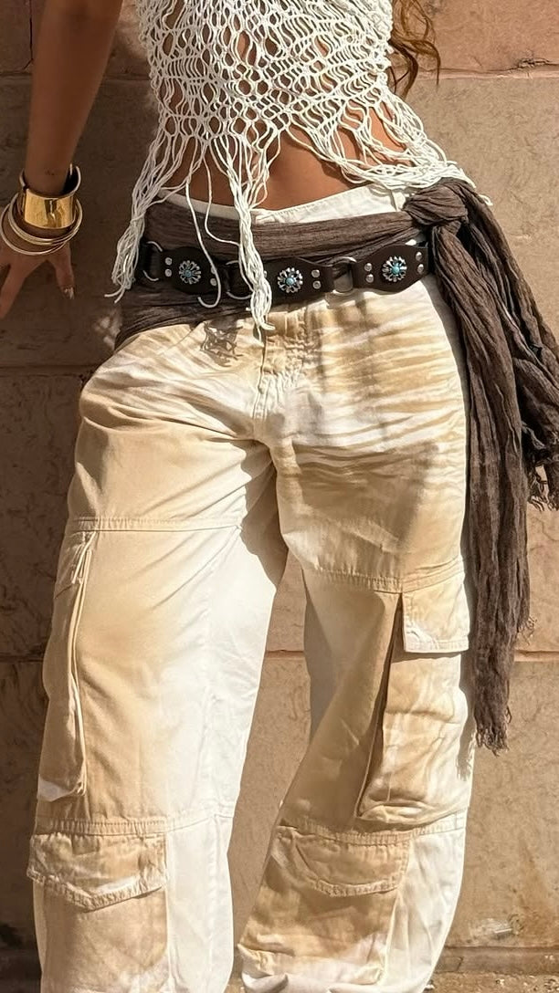 CALÇA SARJA CARGO SAND