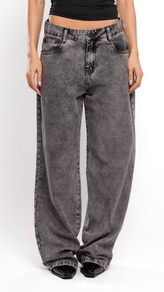 CALÇA JEANS OVERSIZED SILVER ESCURA