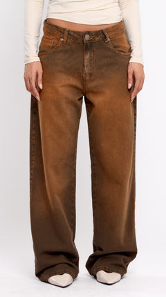 CALÇA JEANS OVERSIZED FERRUGEM