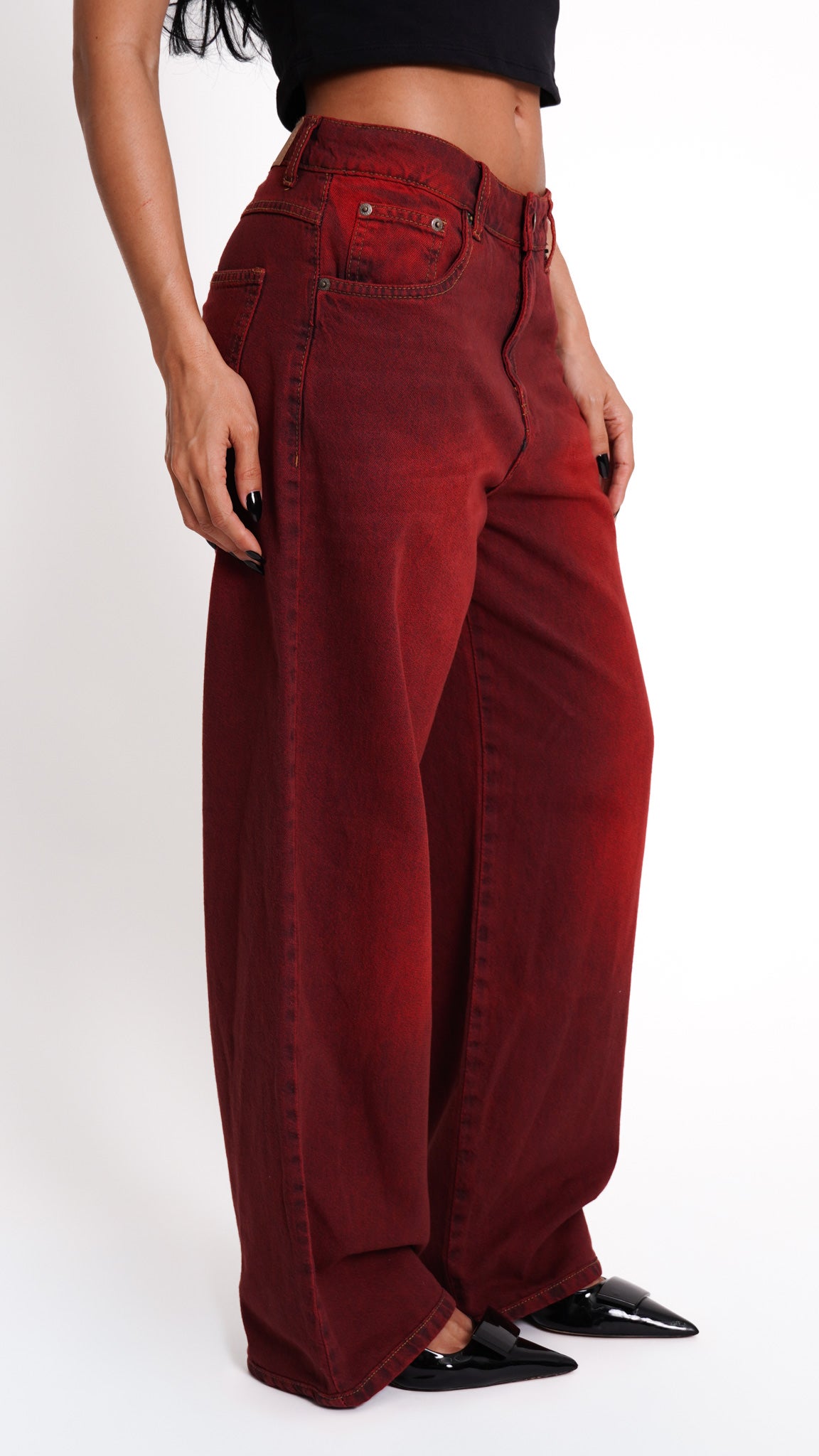 CALÇA JEANS OVERSIZED CHERRY
