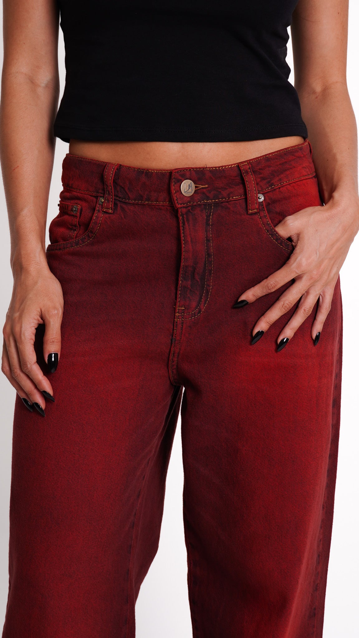 CALÇA JEANS OVERSIZED CHERRY
