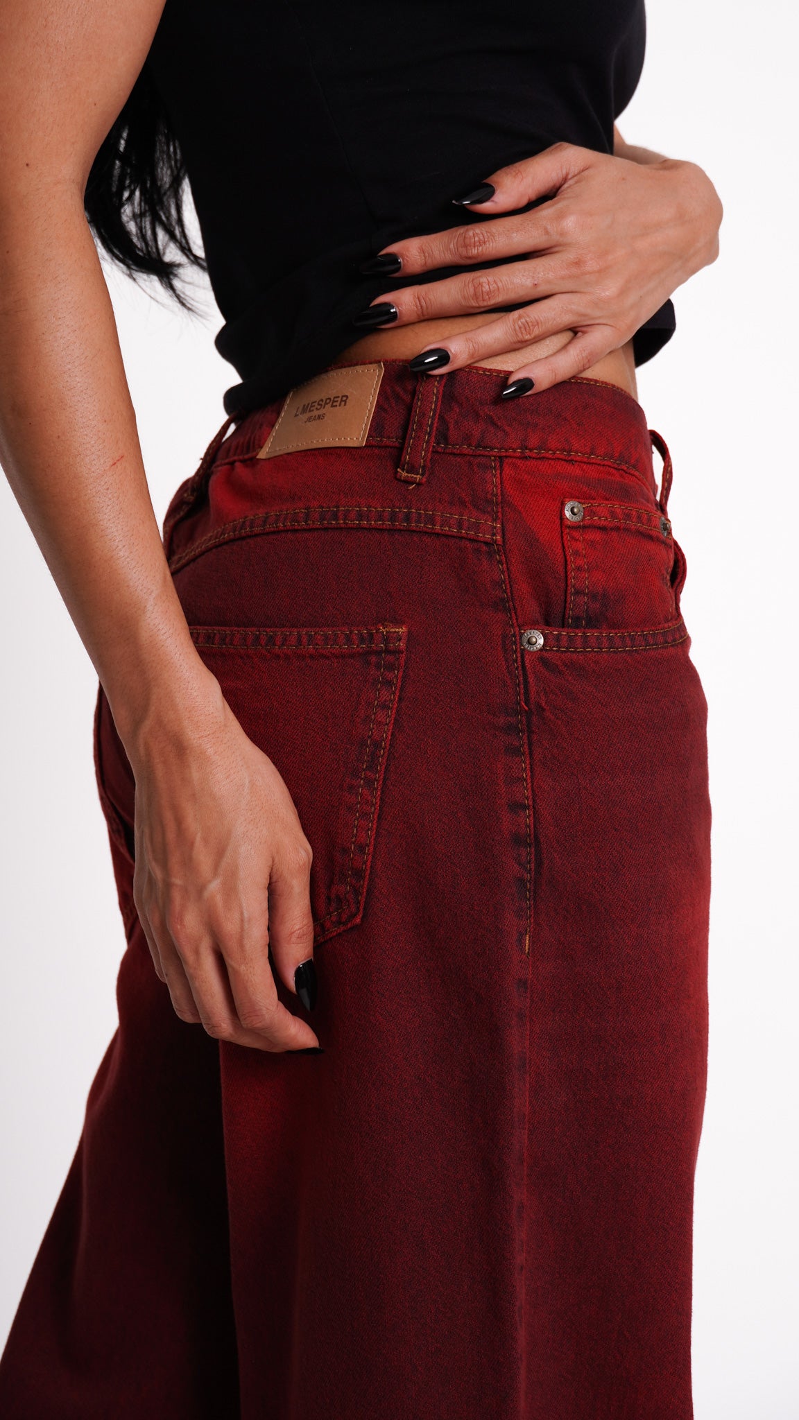 CALÇA JEANS OVERSIZED CHERRY
