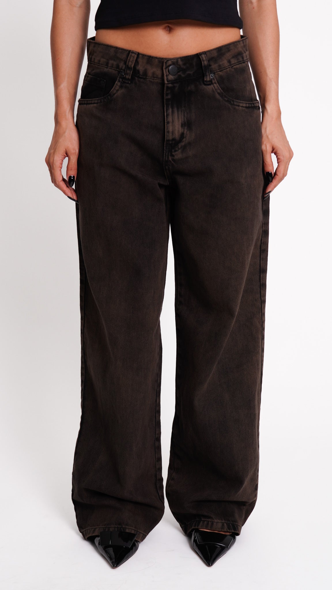 CALÇA JEANS OVERSIZED COFFEE