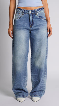 CALÇA JEANS OVERSIZED BLUE FADE