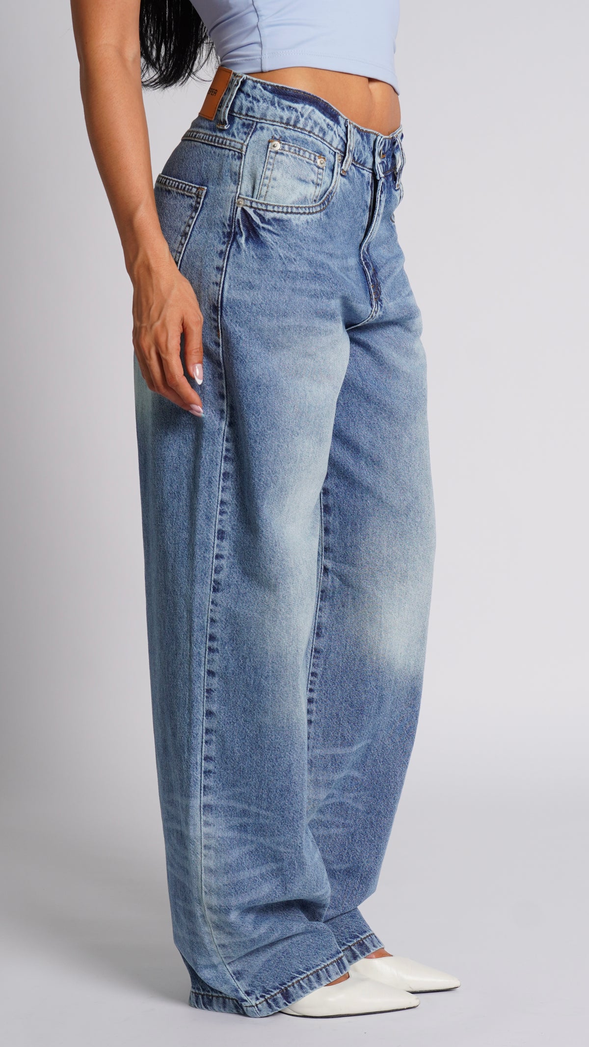 CALÇA JEANS OVERSIZED BLUE FADE