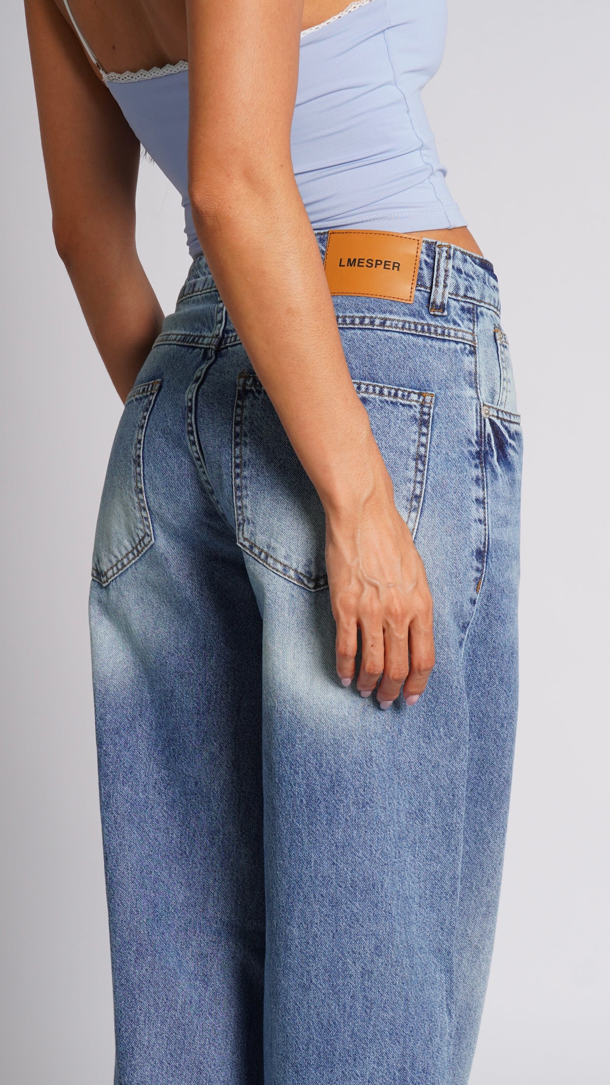 CALÇA JEANS OVERSIZED BLUE FADE
