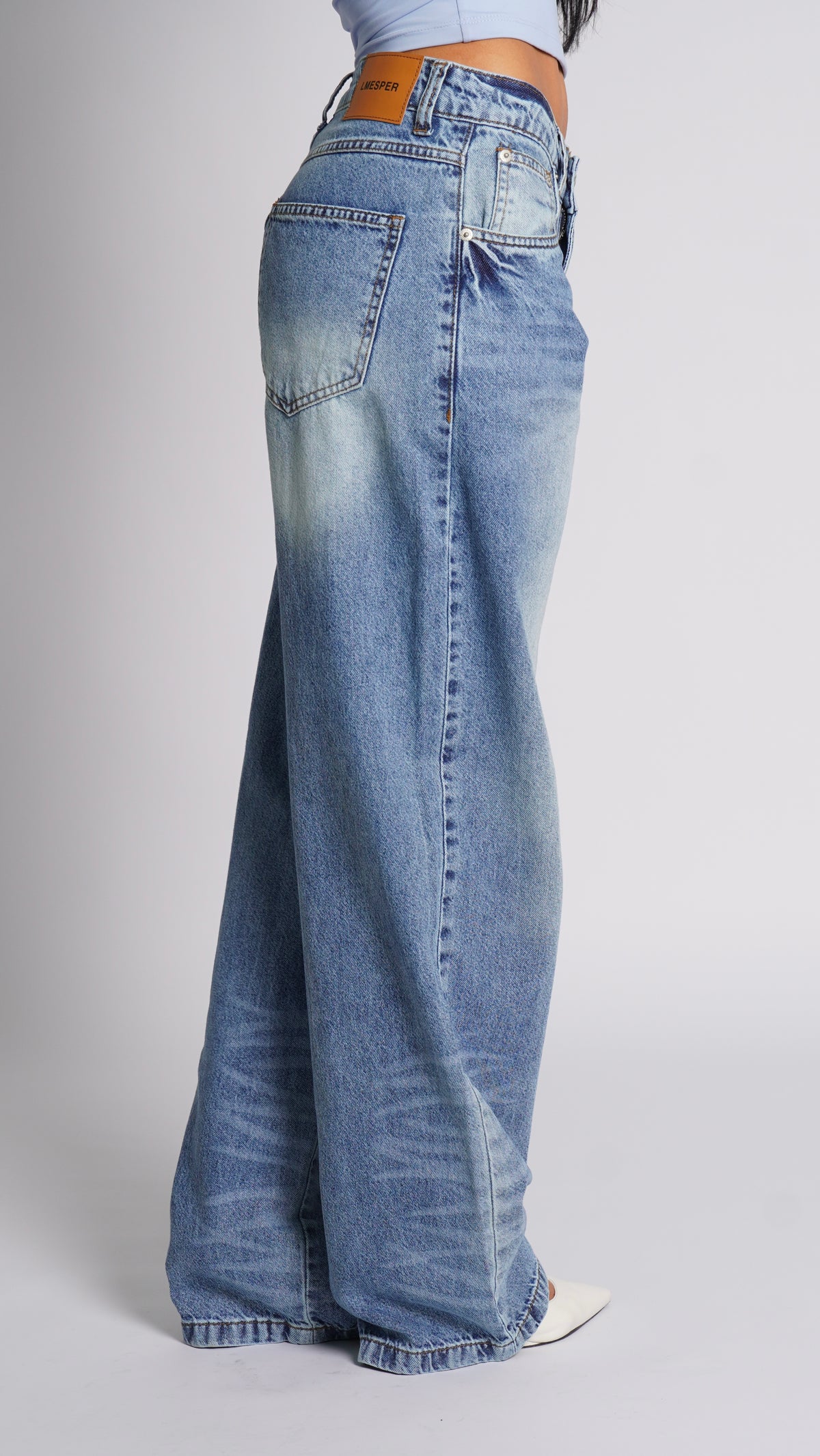 CALÇA JEANS OVERSIZED BLUE FADE