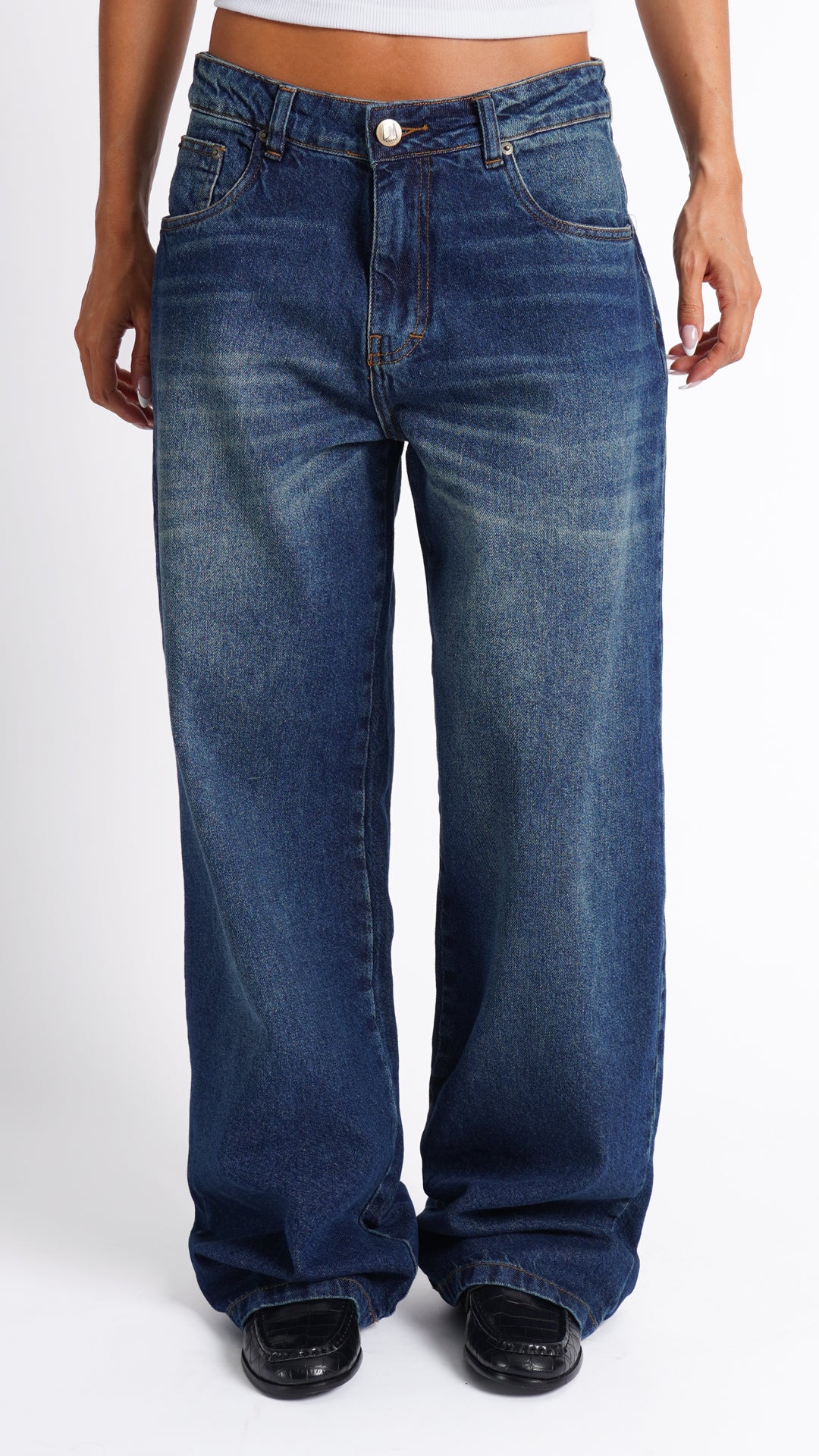 CALÇA JEANS OVERSIZED TRUE BLUE