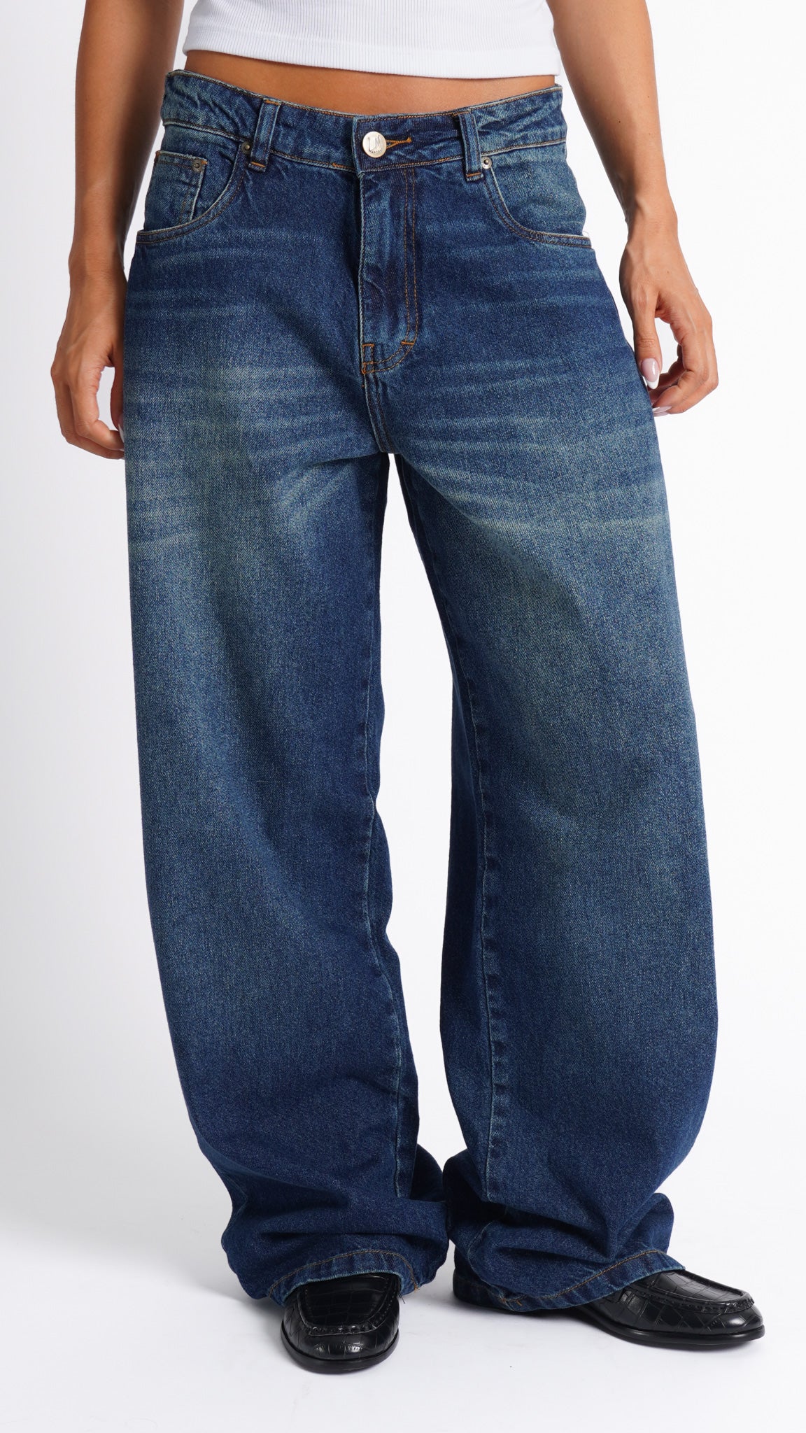 CALÇA JEANS OVERSIZED TRUE BLUE