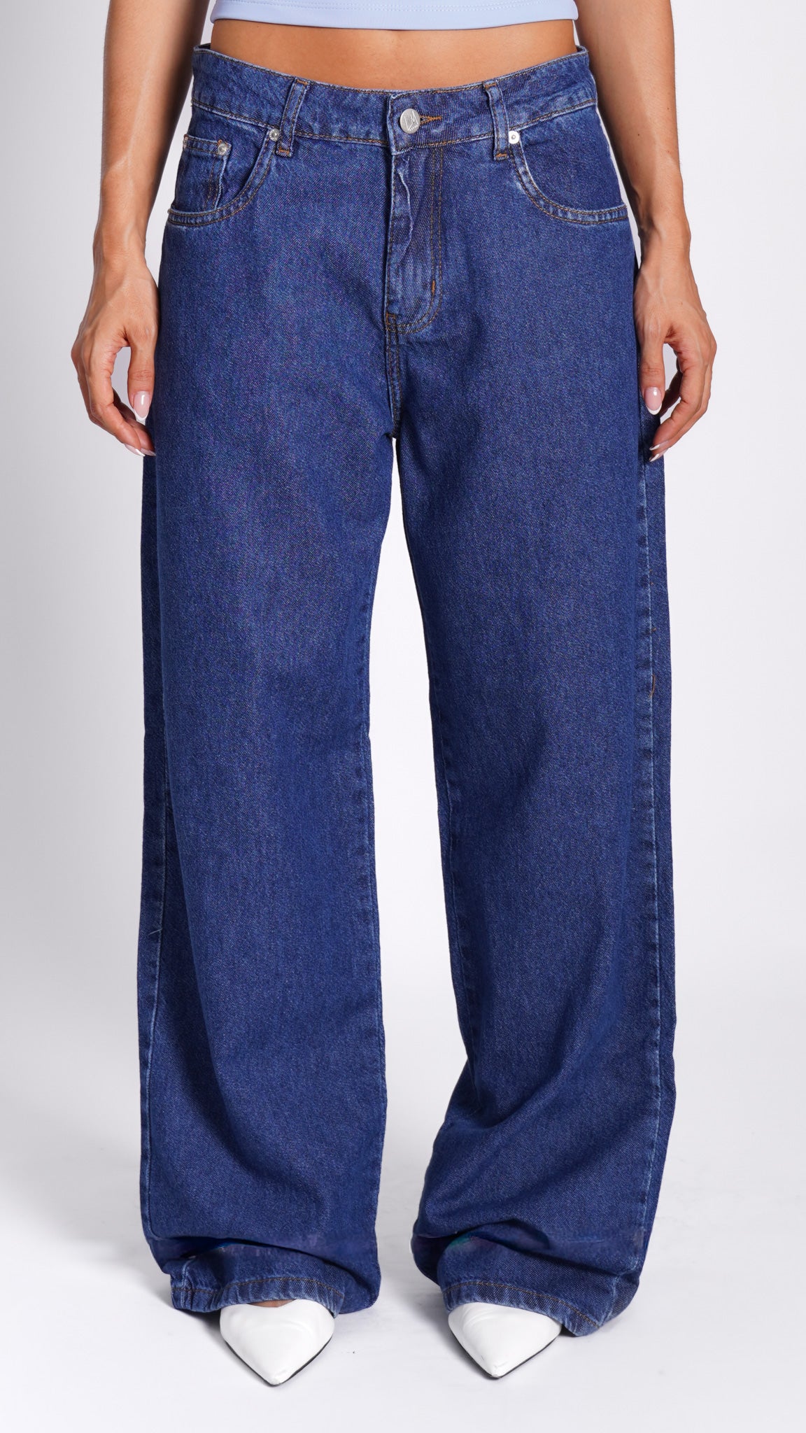 CALÇA JEANS OVERSIZED MARINE