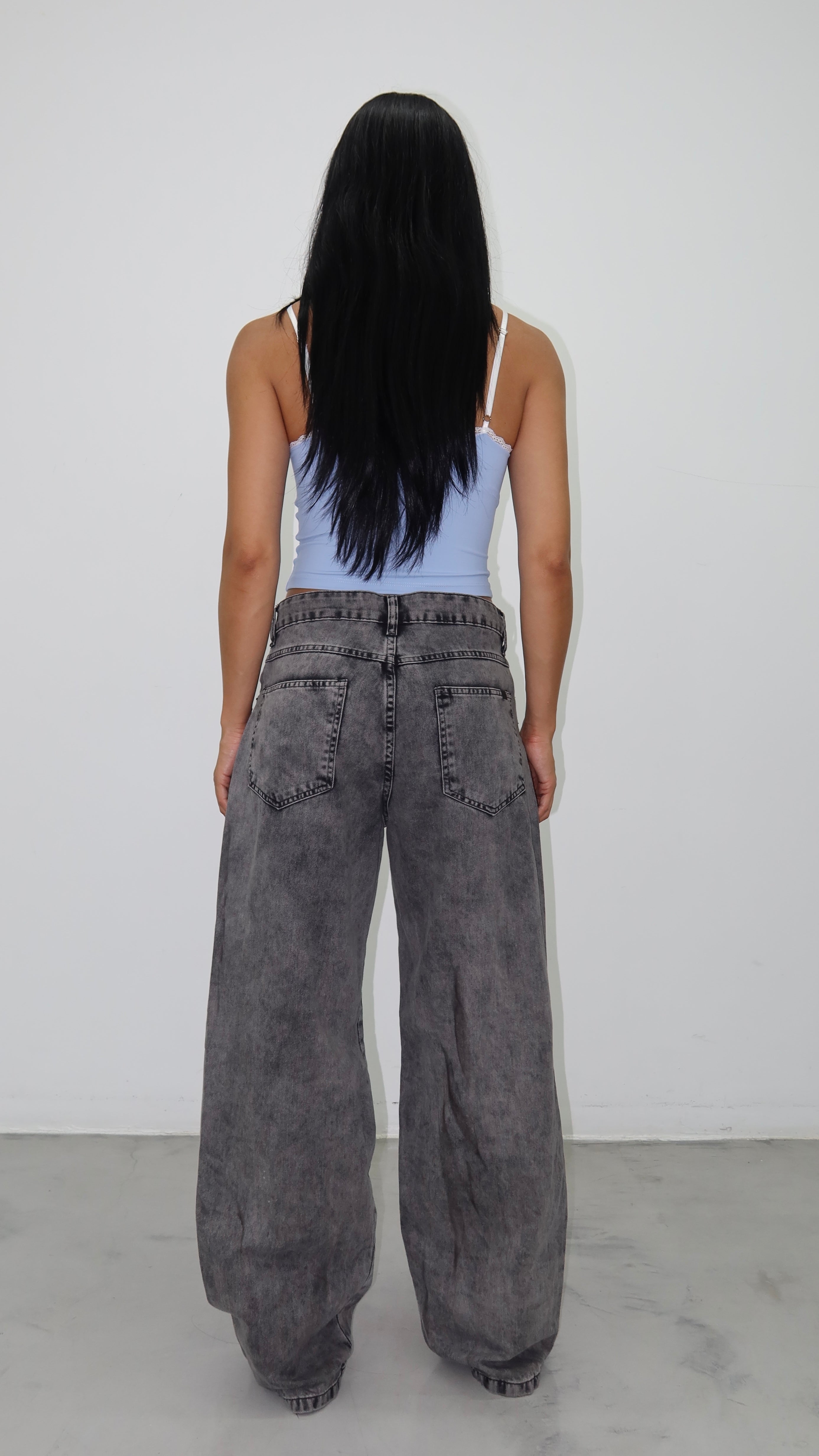 CALÇA JEANS OVERSIZED SILVER ESCURA