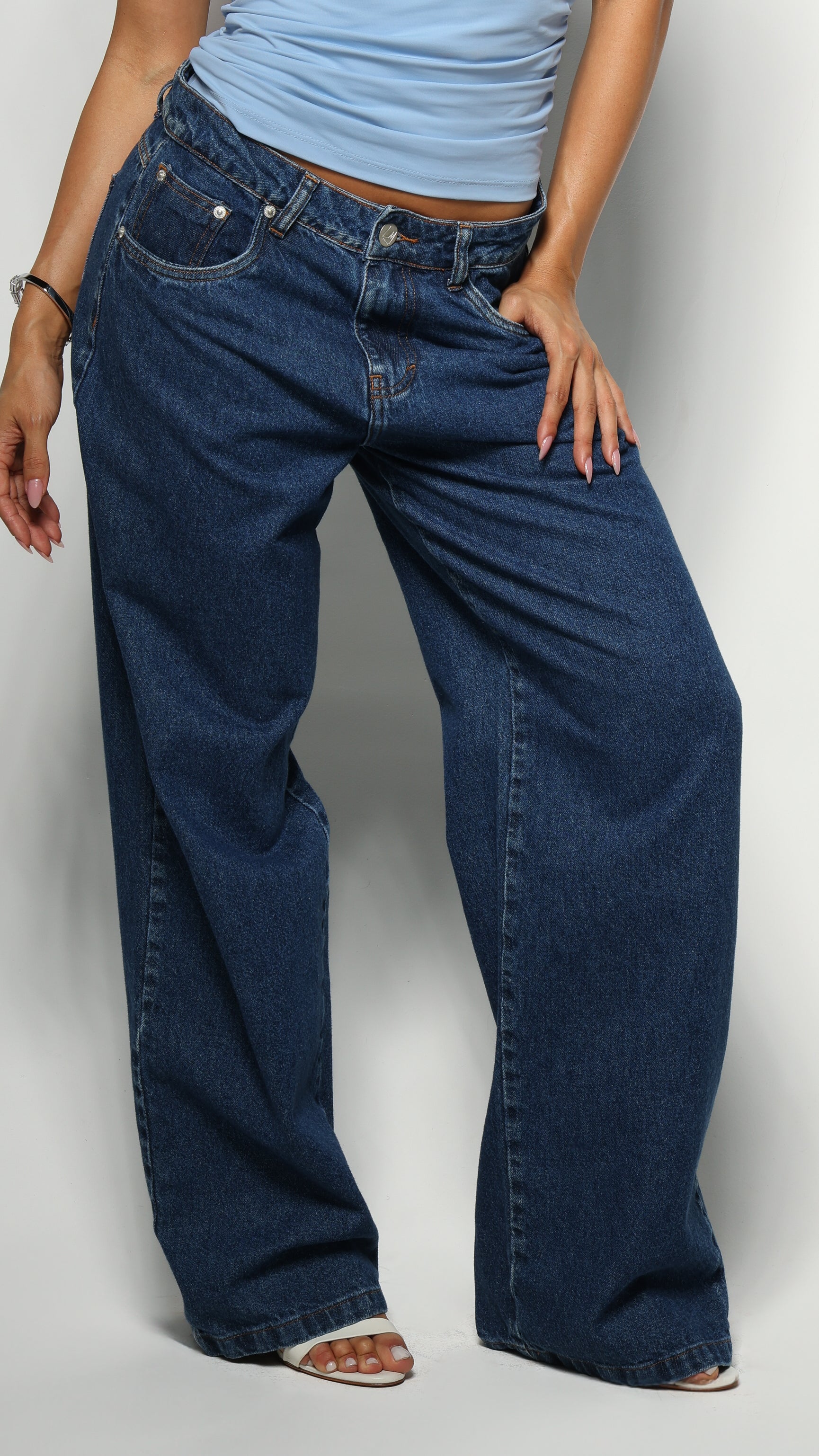 CALÇA JEANS OVERSIZED MARINE