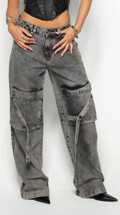 CALÇA JEANS BELT SILVER ESTONADA