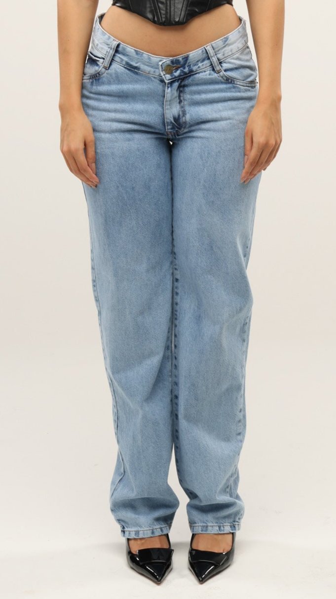 CALÇA JEANS ASSIMÉTRICA