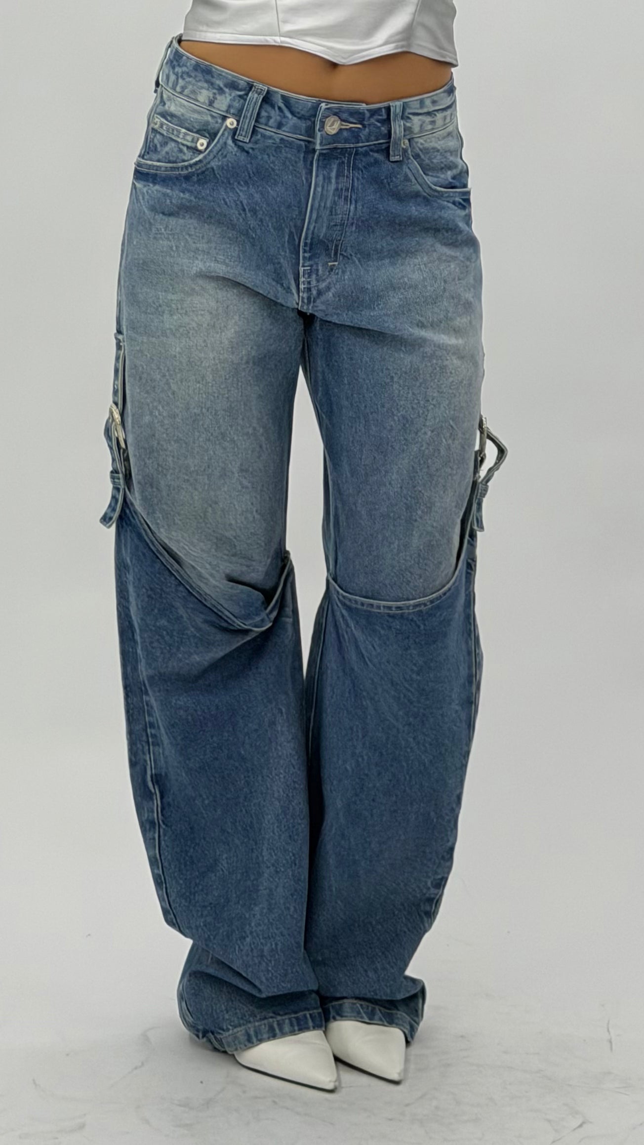 CALÇA JEANS OVERSIZED WESTERN
