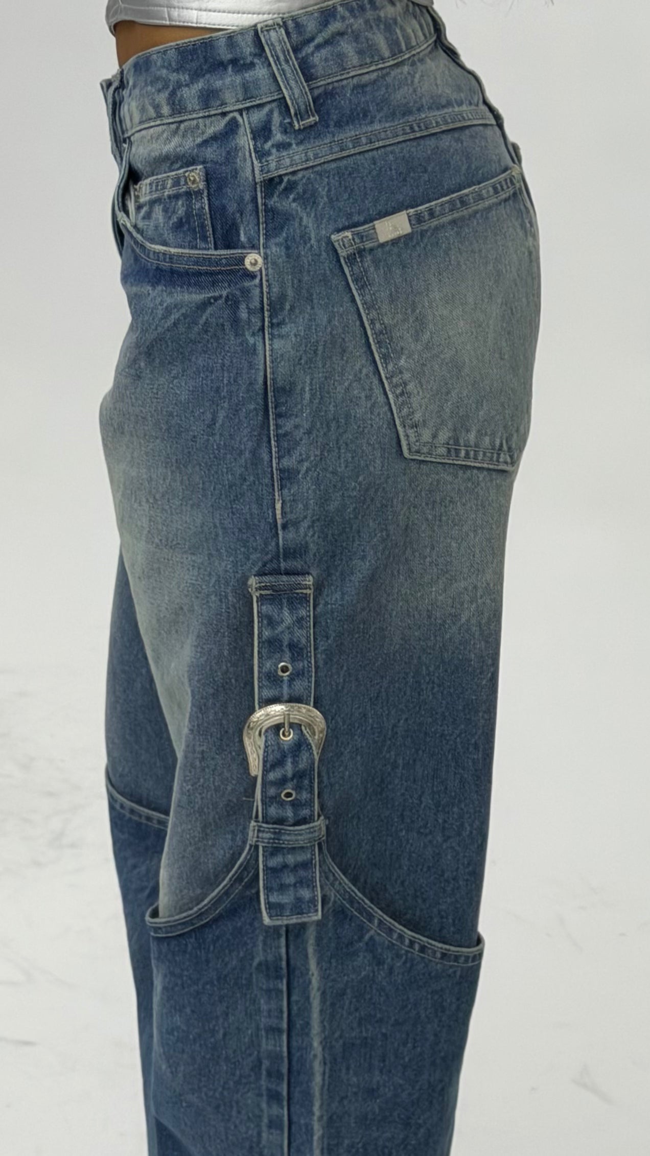 CALÇA JEANS OVERSIZED WESTERN