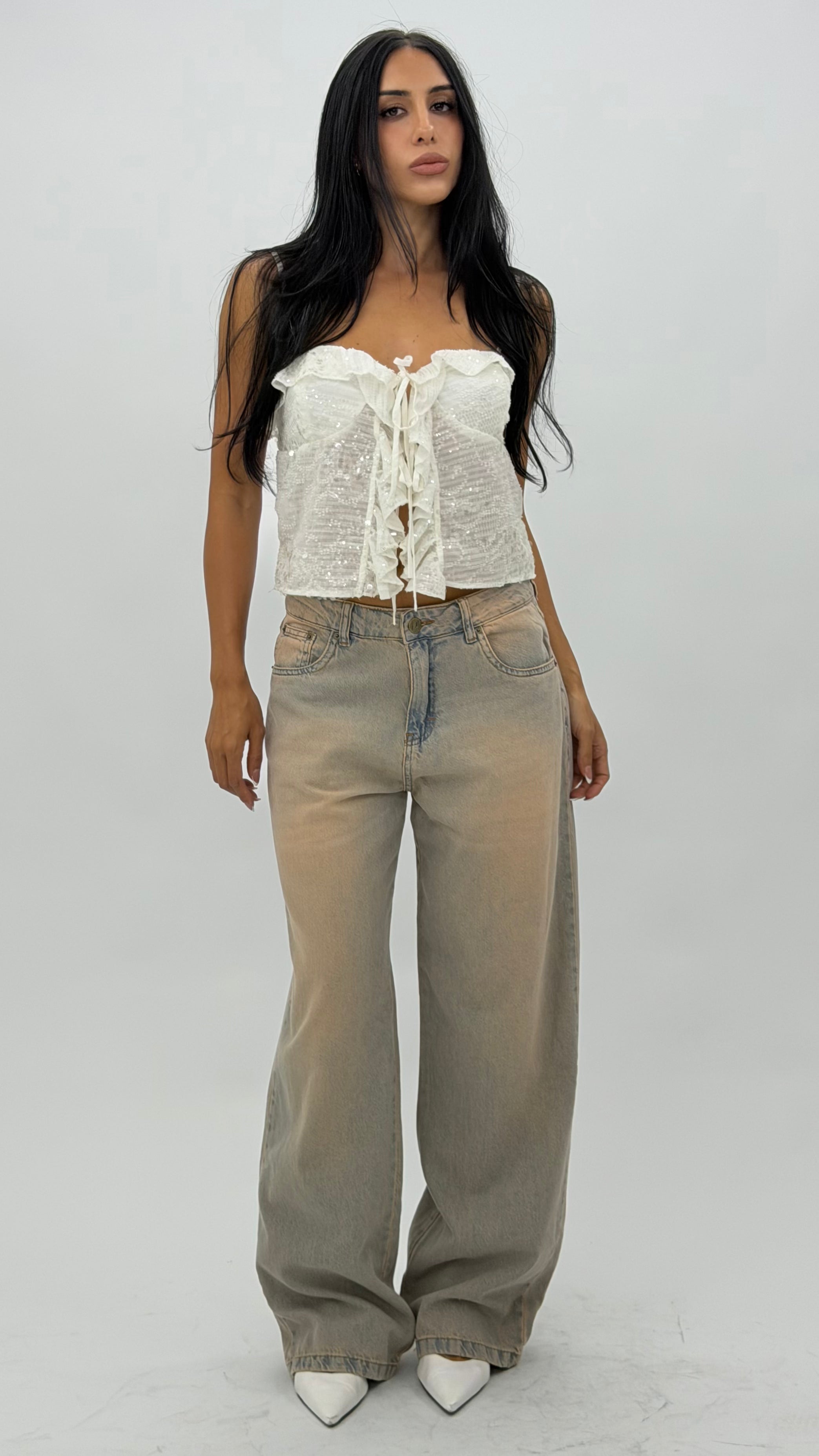CALÇA JEANS OVERSIZED VINTAGE BLUSH