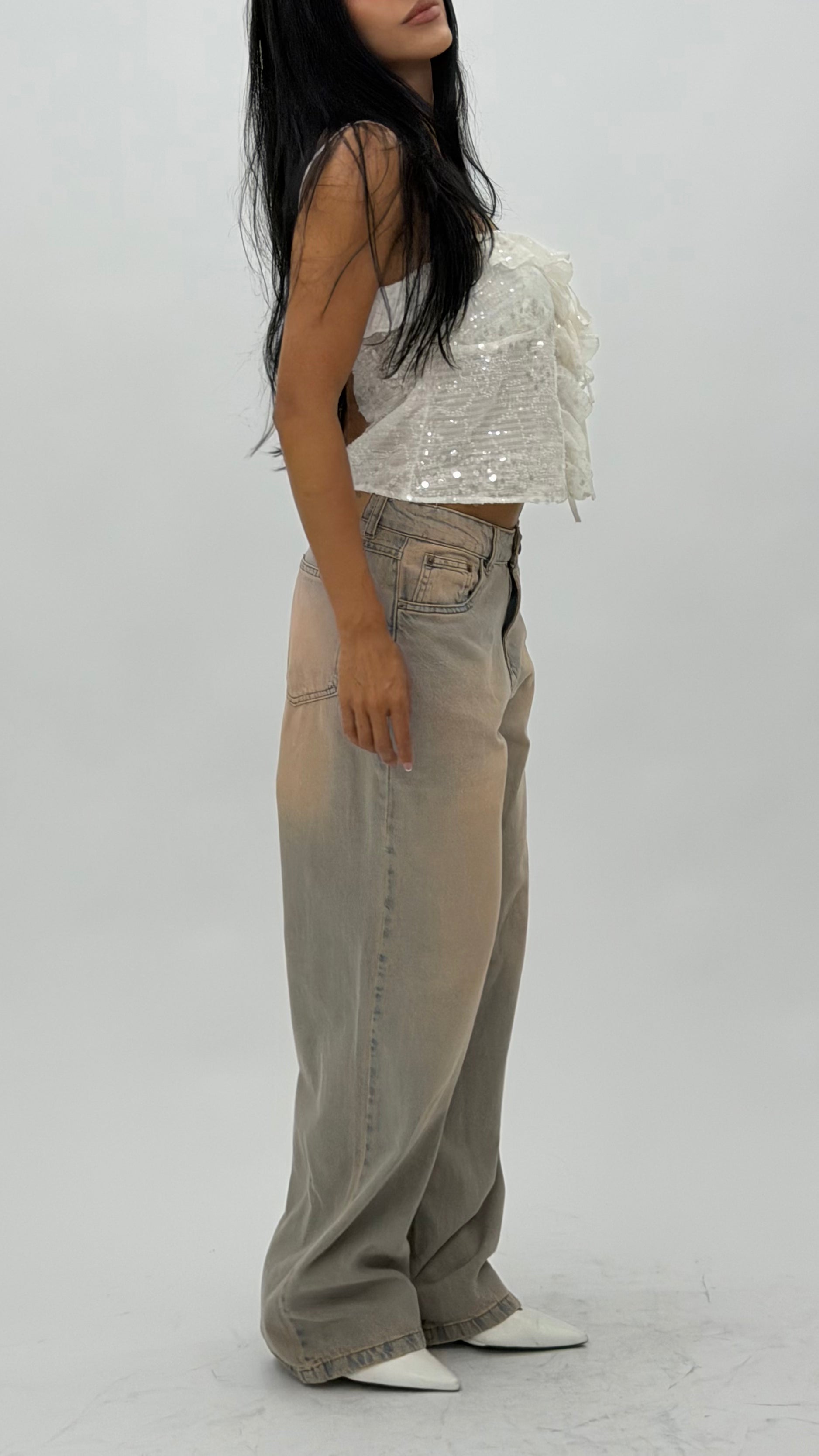 CALÇA JEANS OVERSIZED VINTAGE BLUSH
