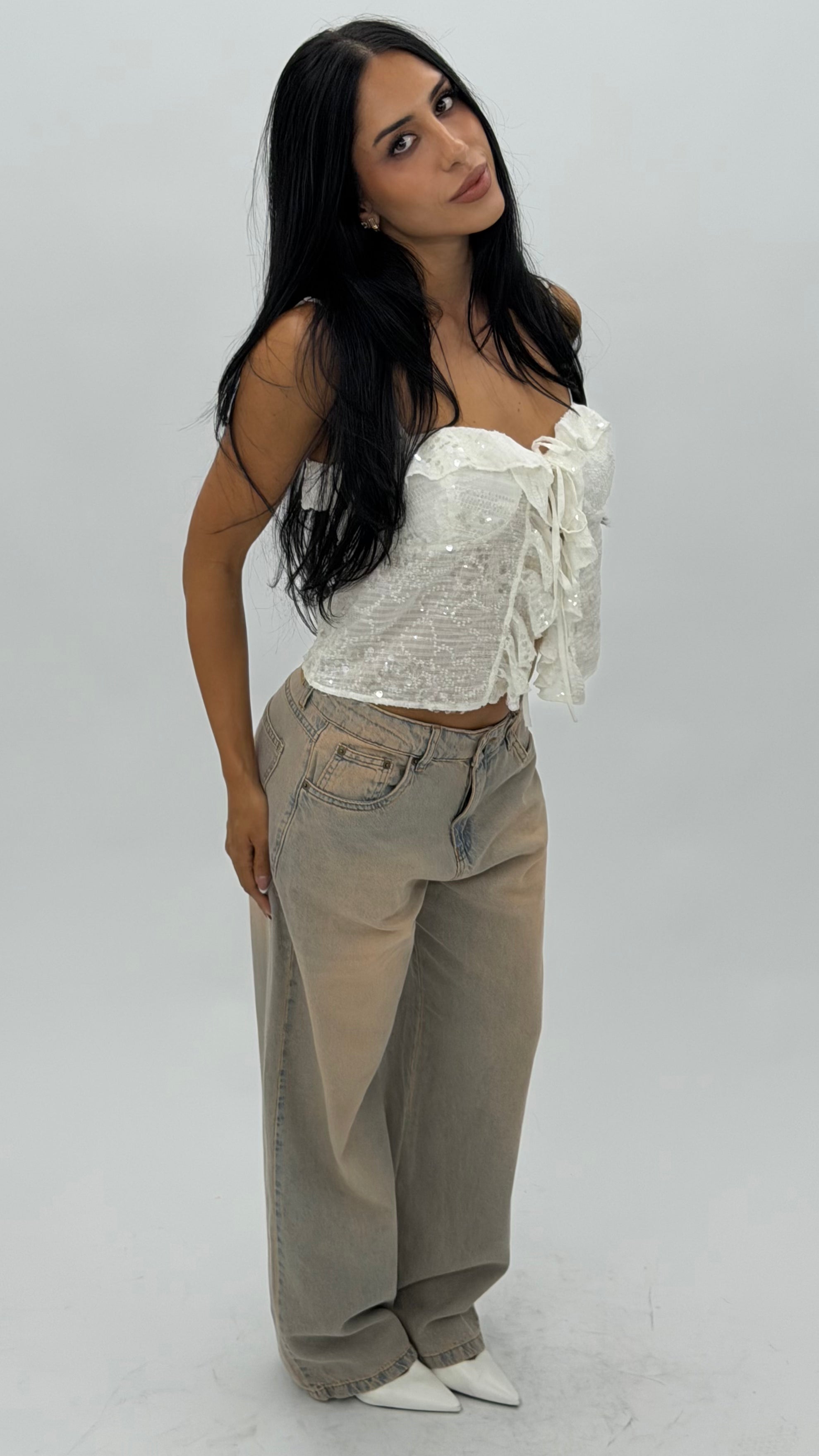 CALÇA JEANS OVERSIZED VINTAGE BLUSH