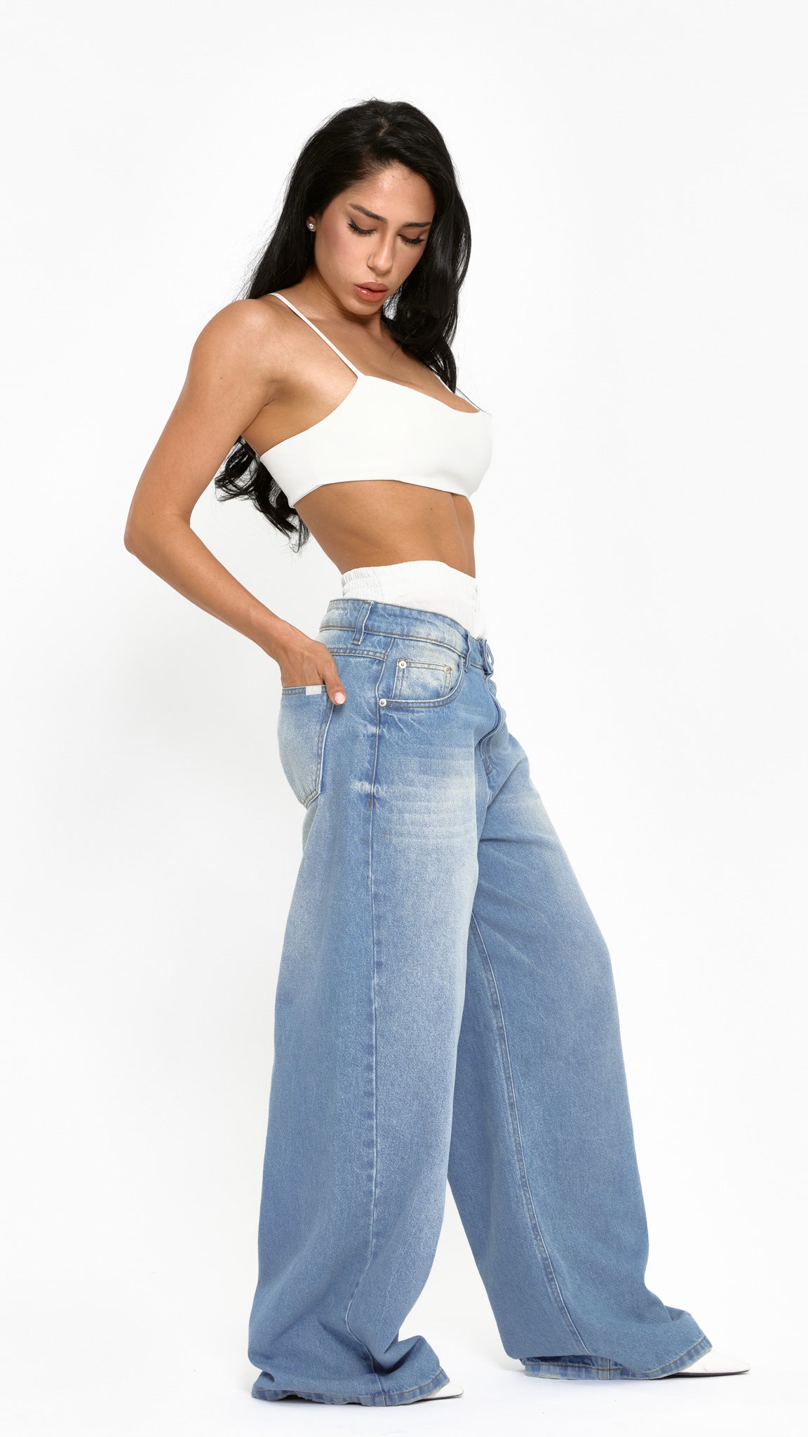 CALÇA JEANS BAGGY BOXER