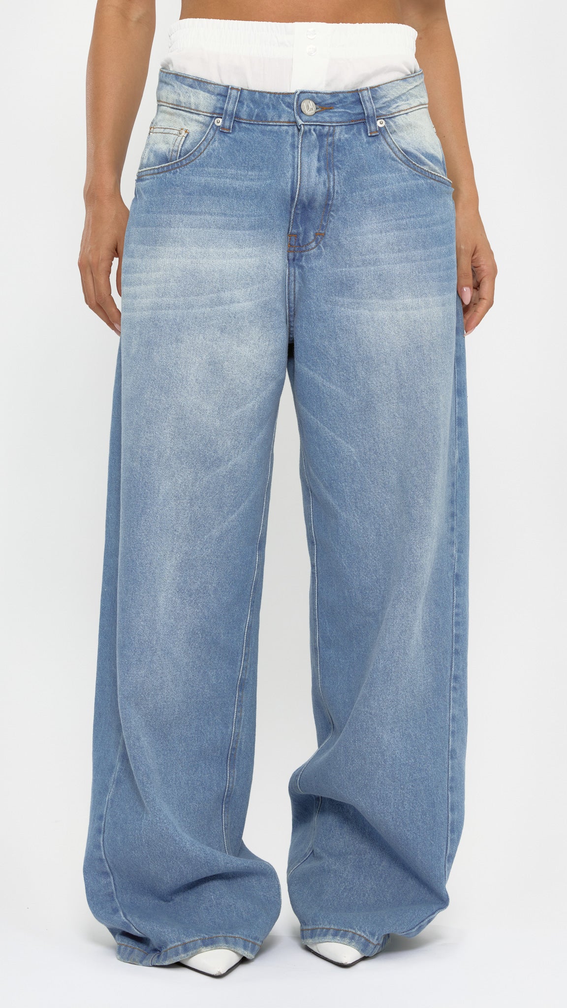 CALÇA JEANS BAGGY BOXER