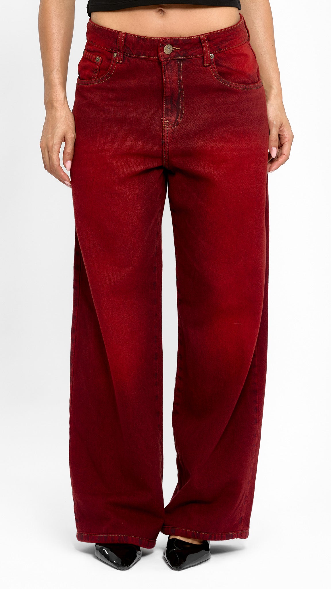 CALÇA JEANS OVERSIZED CHERRY