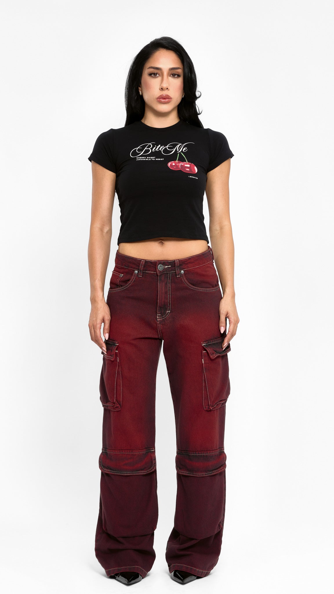 CALÇA JEANS POCKET BORDÔ