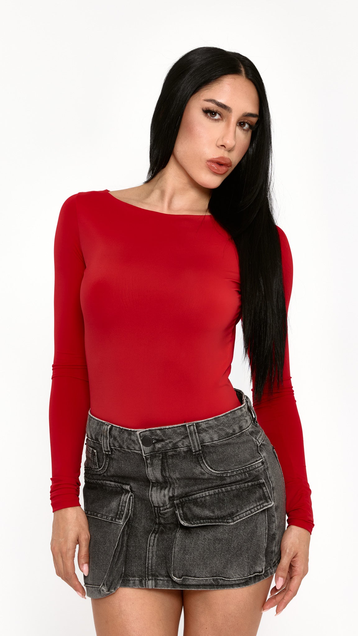 BODY MANGA LONGA SKINFIT VERMELHO