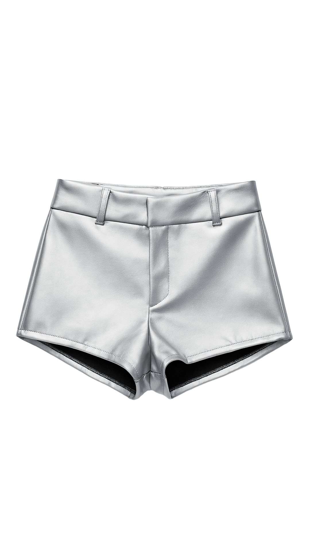 SHORTS COURO METALLIC CHROME