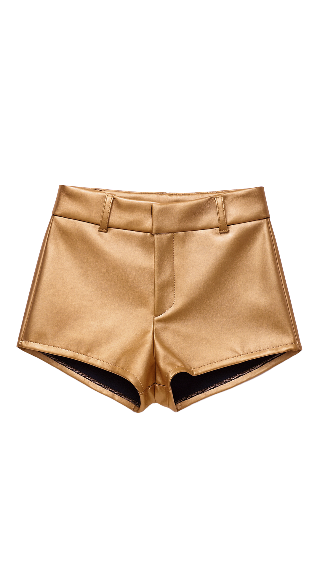 SHORTS COURO METALLIC GOLD