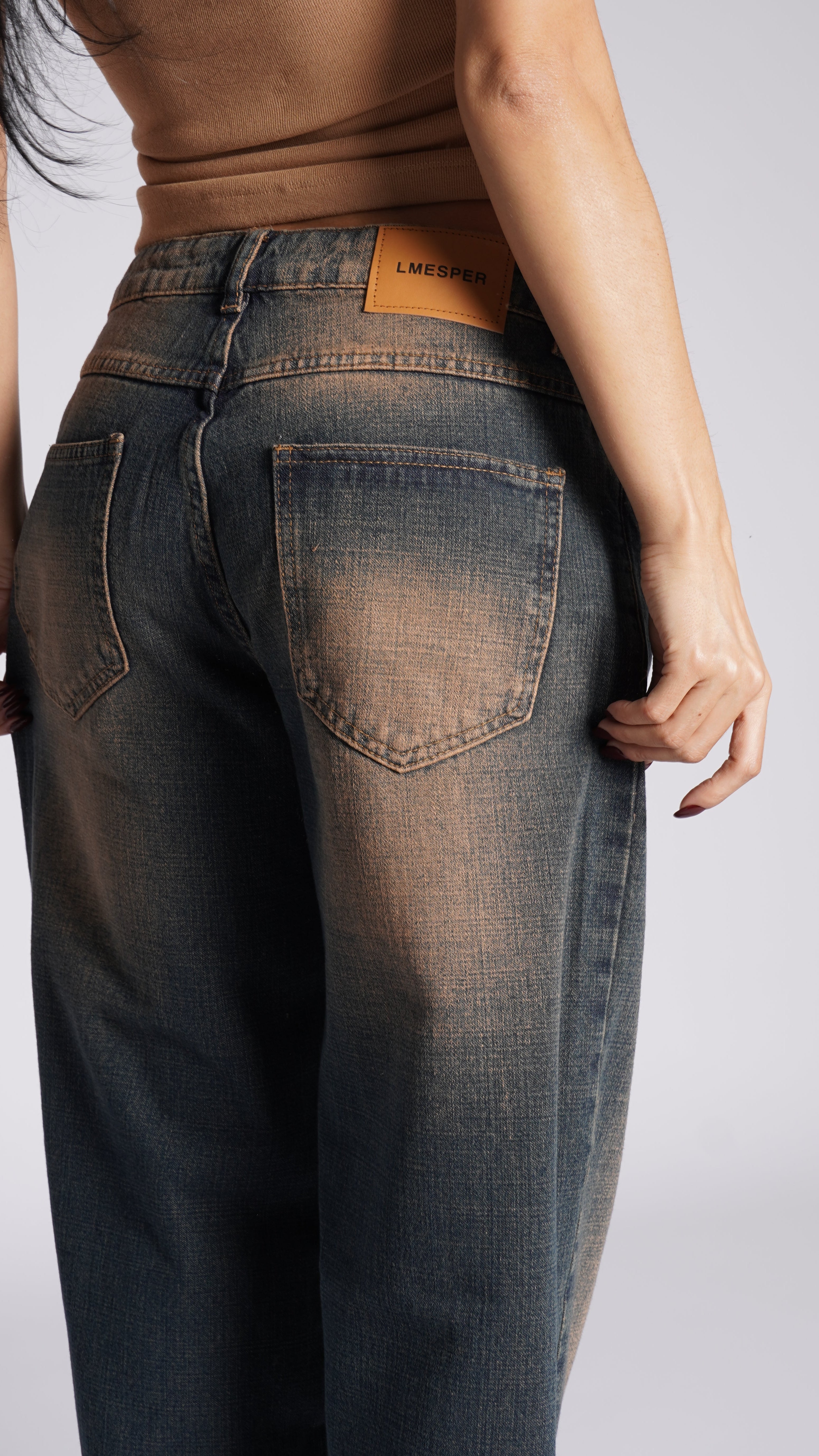 CALÇA JEANS OVERSIZED BOHO VINTAGE