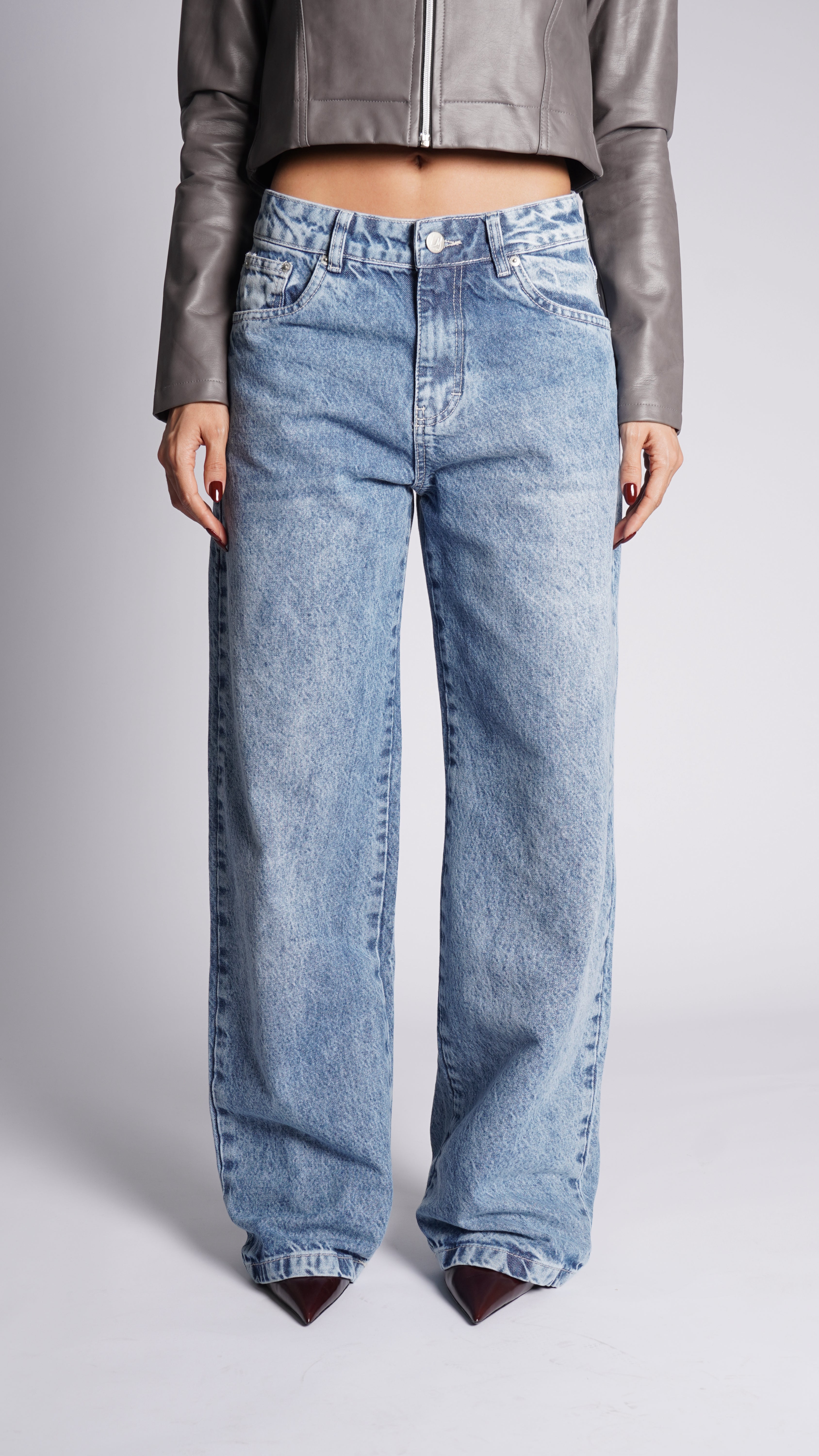 CALÇA JEANS OVERSIZED MARBLE