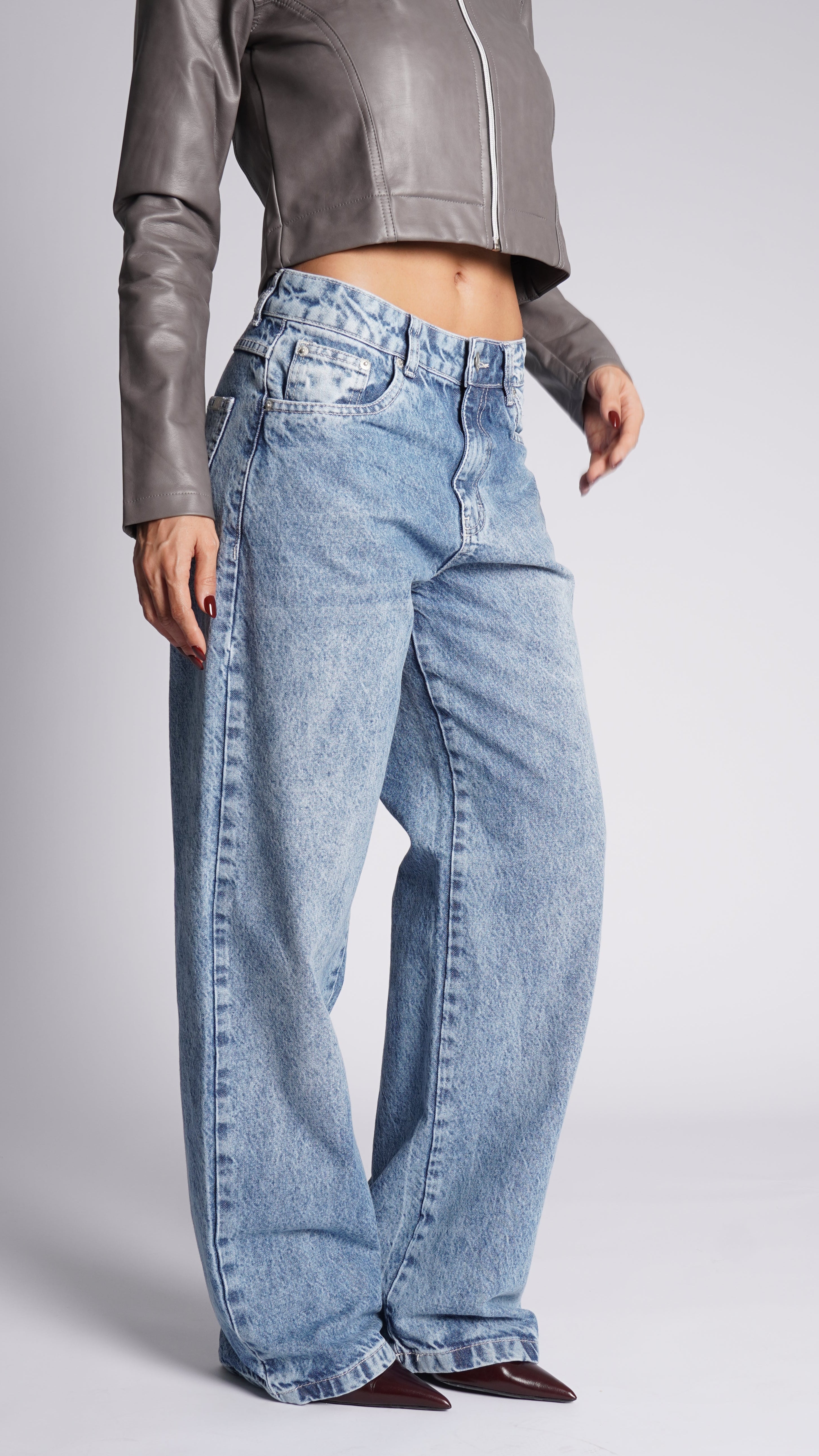 CALÇA JEANS OVERSIZED MARBLE