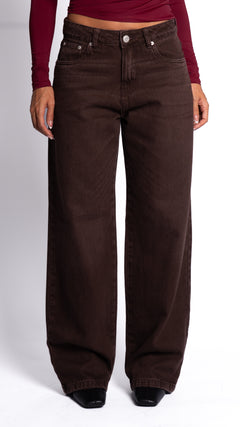 CALÇA JEANS OVERSIZED DARK ROSEWOOD