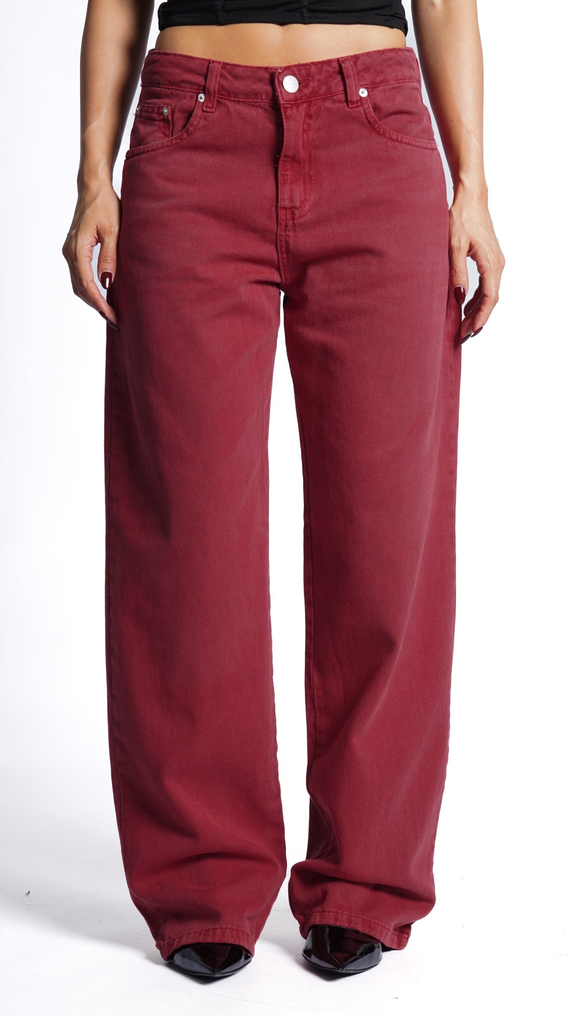 CALÇA JEANS OVERSIZED STRAWBERRY