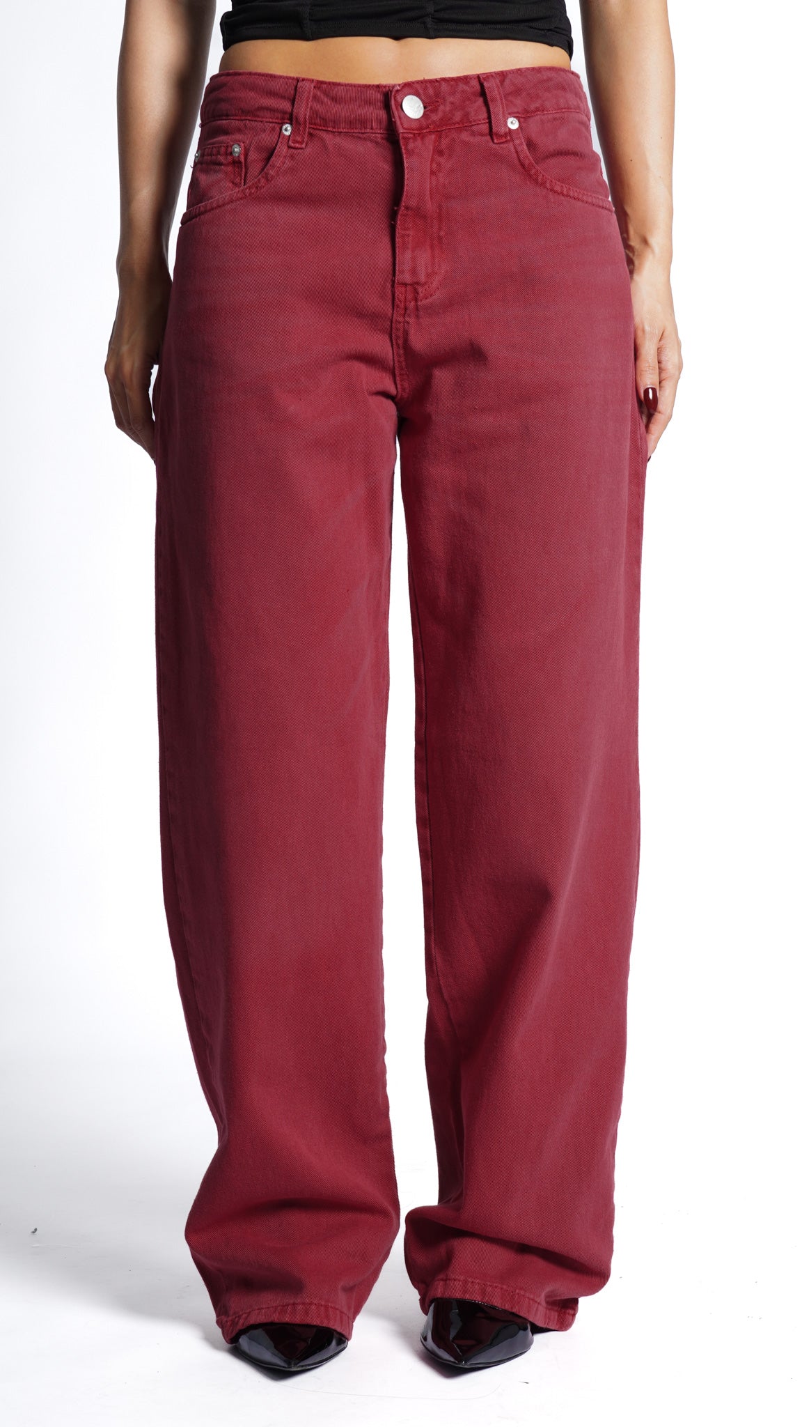 CALÇA JEANS OVERSIZED STRAWBERRY
