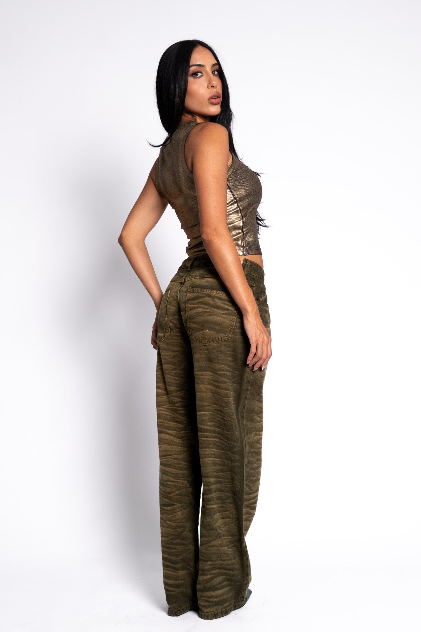 CALÇA JEANS OVERSIZED TIGER JUNGLE