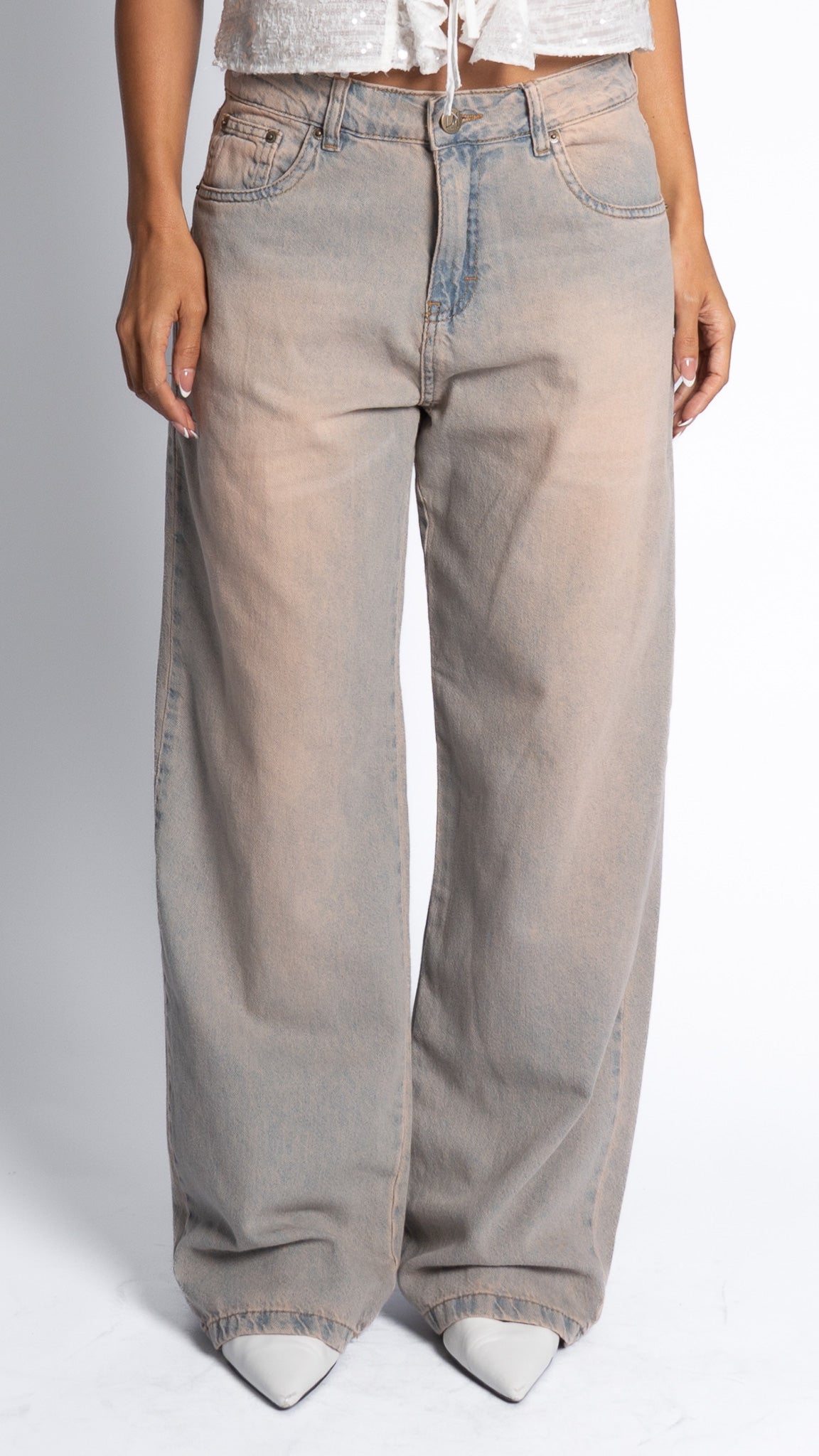 CALÇA JEANS OVERSIZED VINTAGE BLUSH