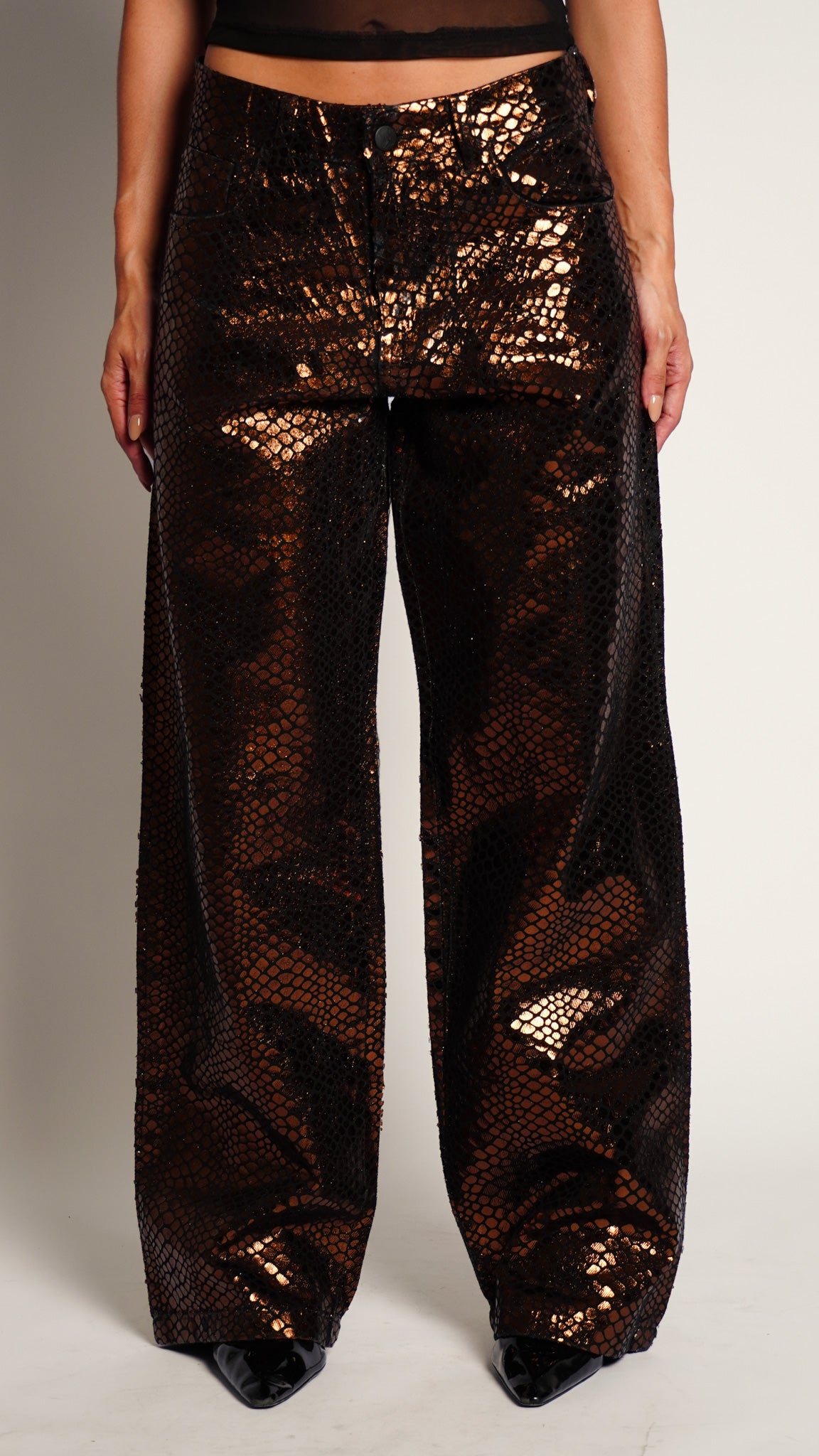 CALÇA JEANS PREMIUM PYTHON BRONZE