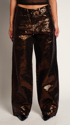 CALÇA JEANS PREMIUM PYTHON BRONZE