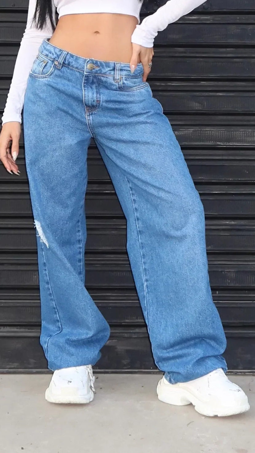 CALÇA JEANS OVERSIZED BLUE